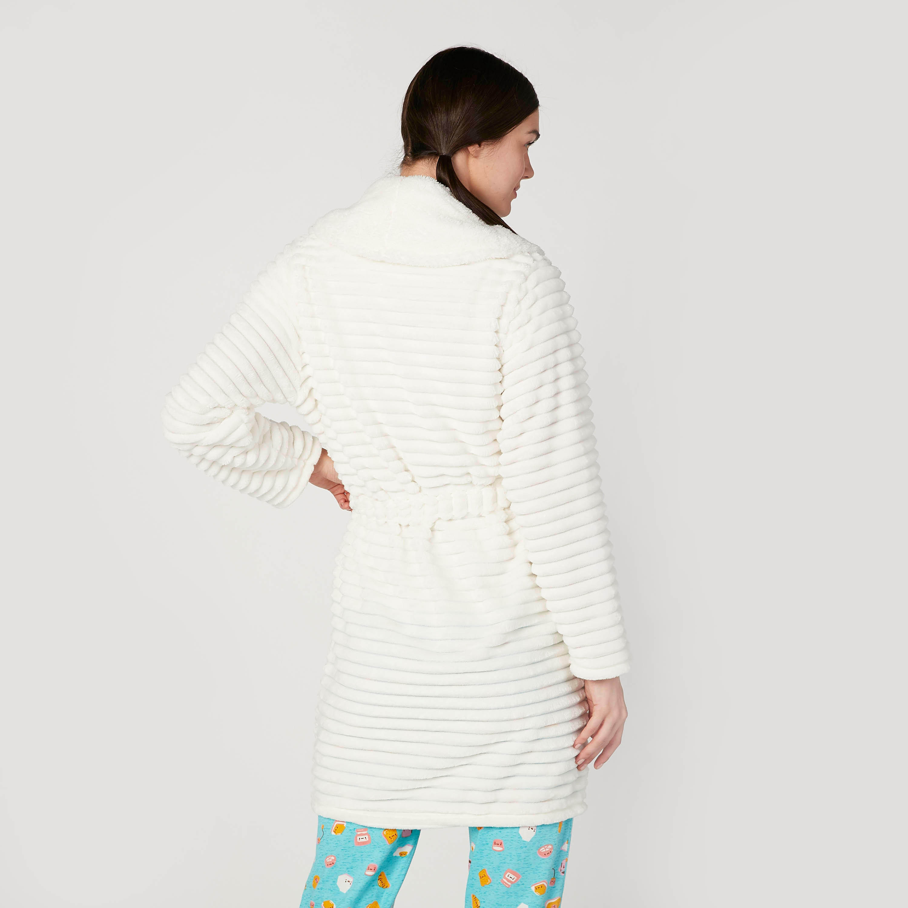 روب بارز الملمس بأكمام طويلة وأربطة-women-clothing-nightwear-robes-image-2