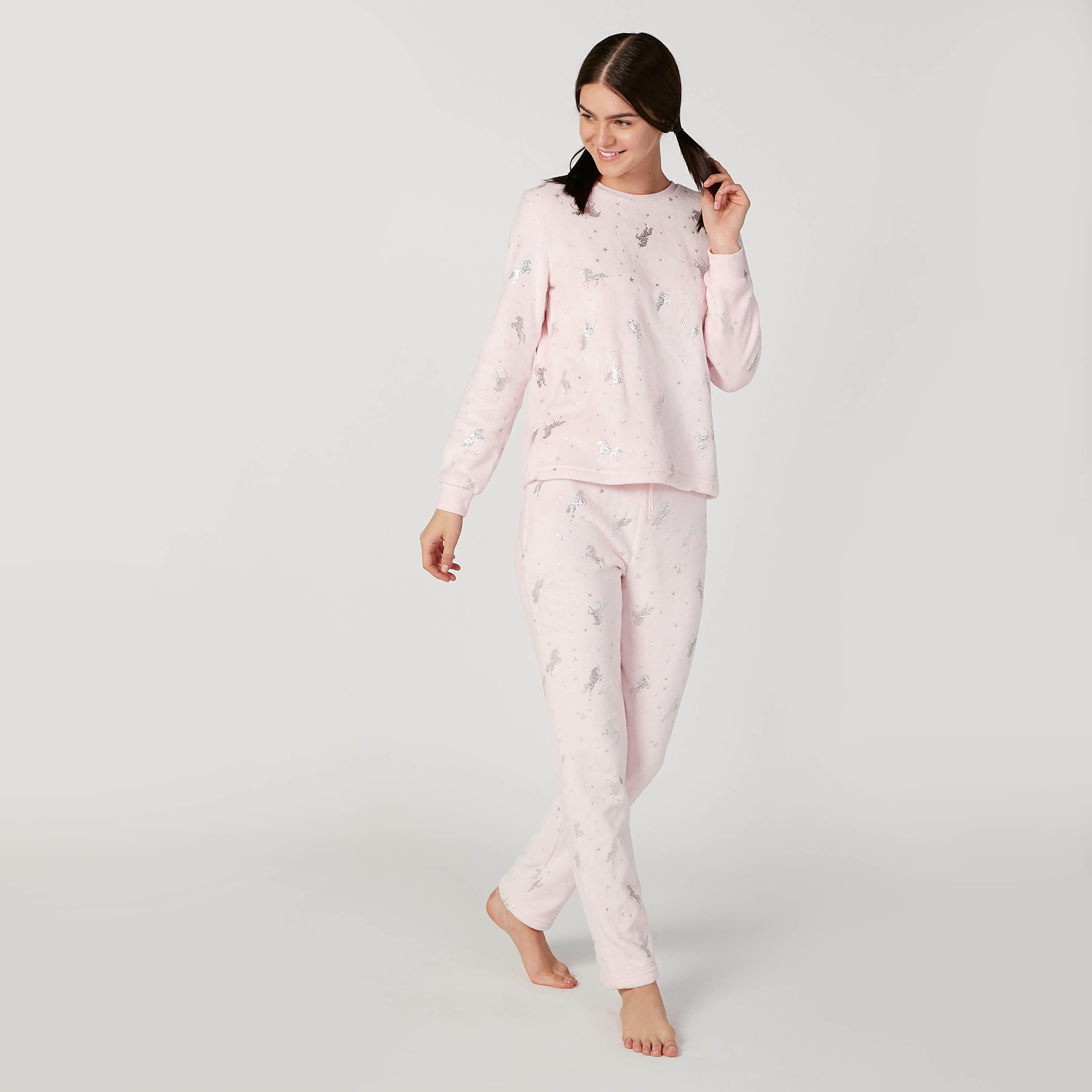 Printed Long Sleeves T-shirt with Full Length Pyjama Set-women-clothing-nightwear-pyjamas-longsets-image-1