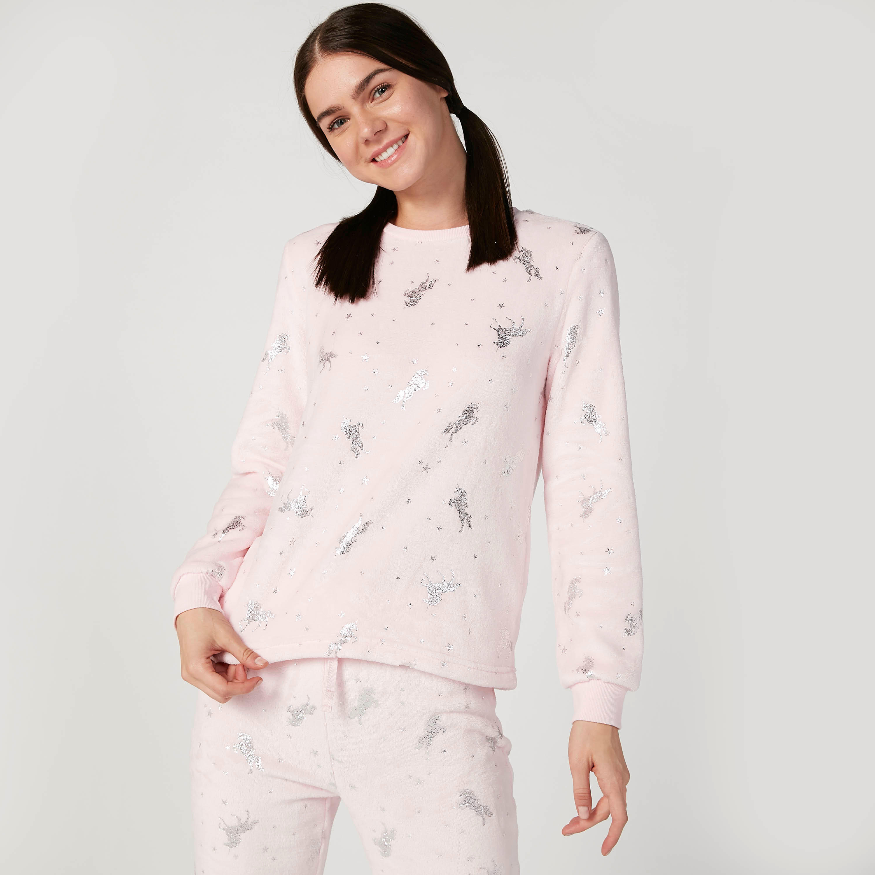Printed Long Sleeves T-shirt with Full Length Pyjama Set-women-clothing-nightwear-pyjamas-longsets-image-3