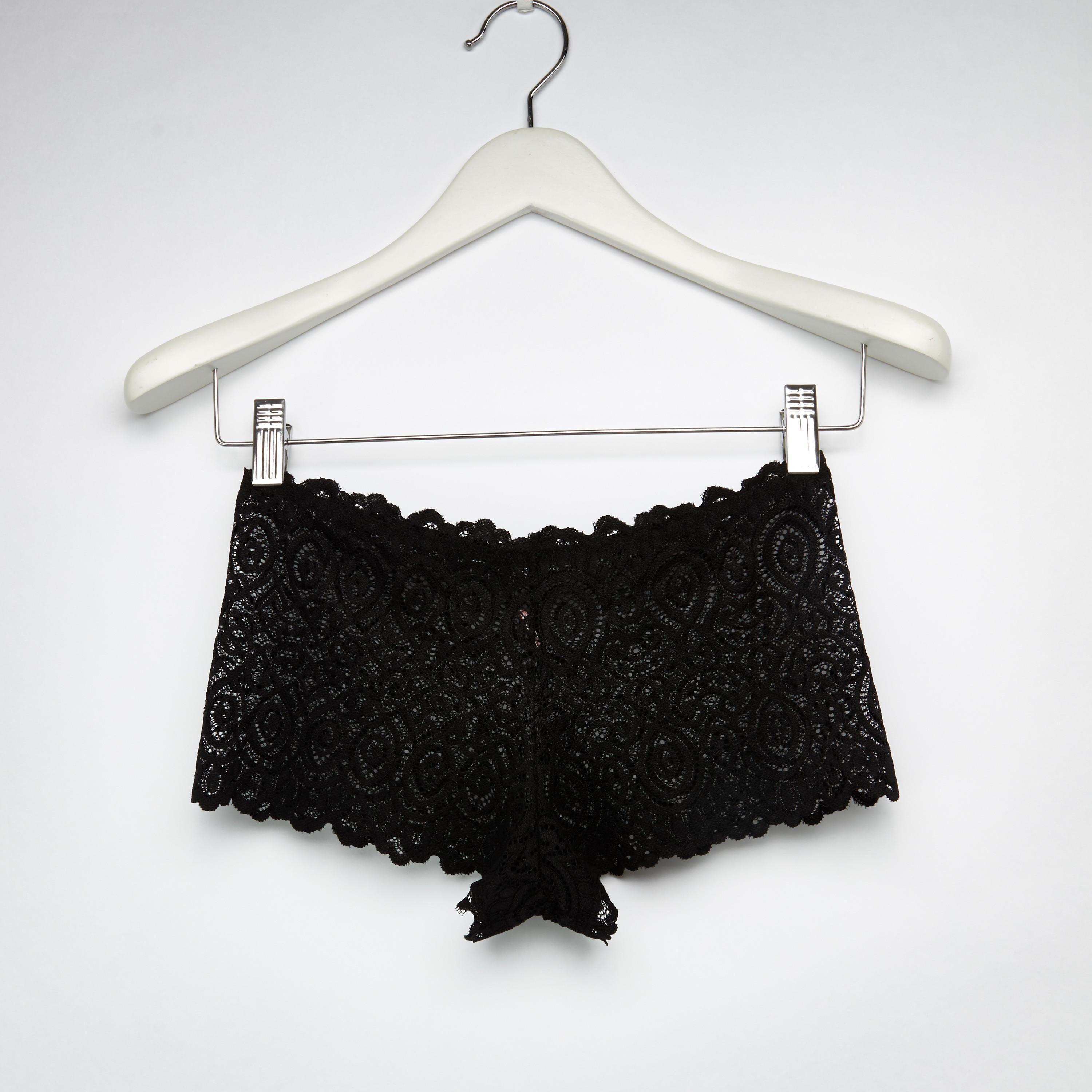 سراويل داخلية بوي شورت بخصر مطّاطي وتفاصيل دانتيل-women-clothing-lingerie-panties-image-1