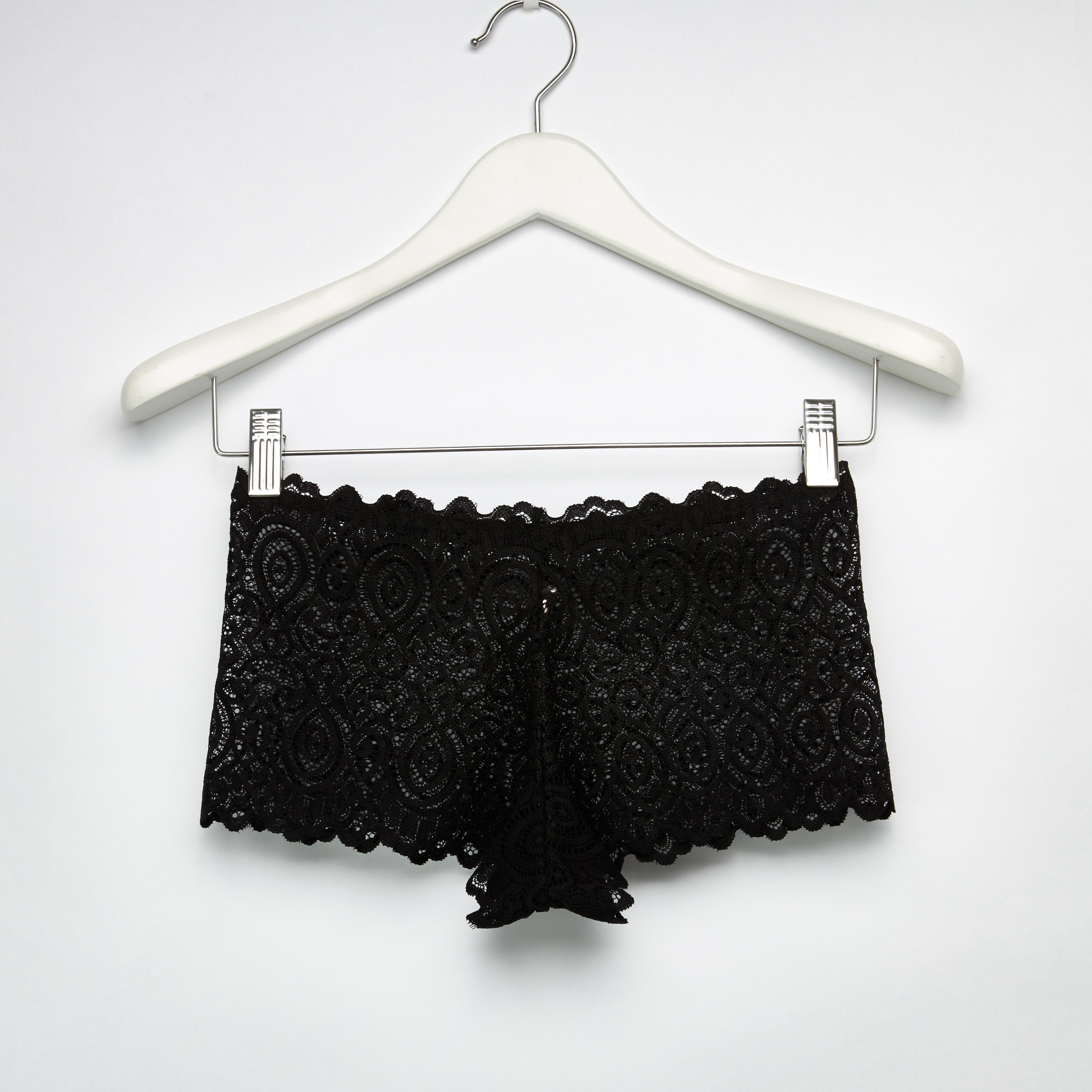 سراويل داخلية بوي شورت بخصر مطّاطي وتفاصيل دانتيل-women-clothing-lingerie-panties-image-2