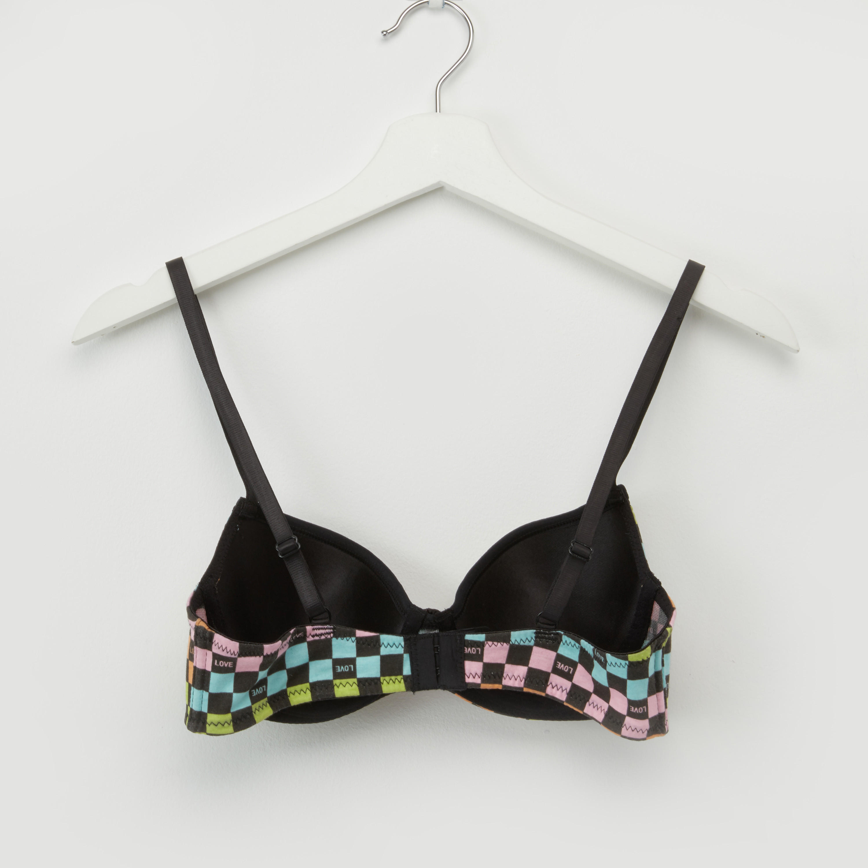 Printed Padded Plunge Bra with Hook and Eye Closure-women-clothing-lingerie-bras-image-2