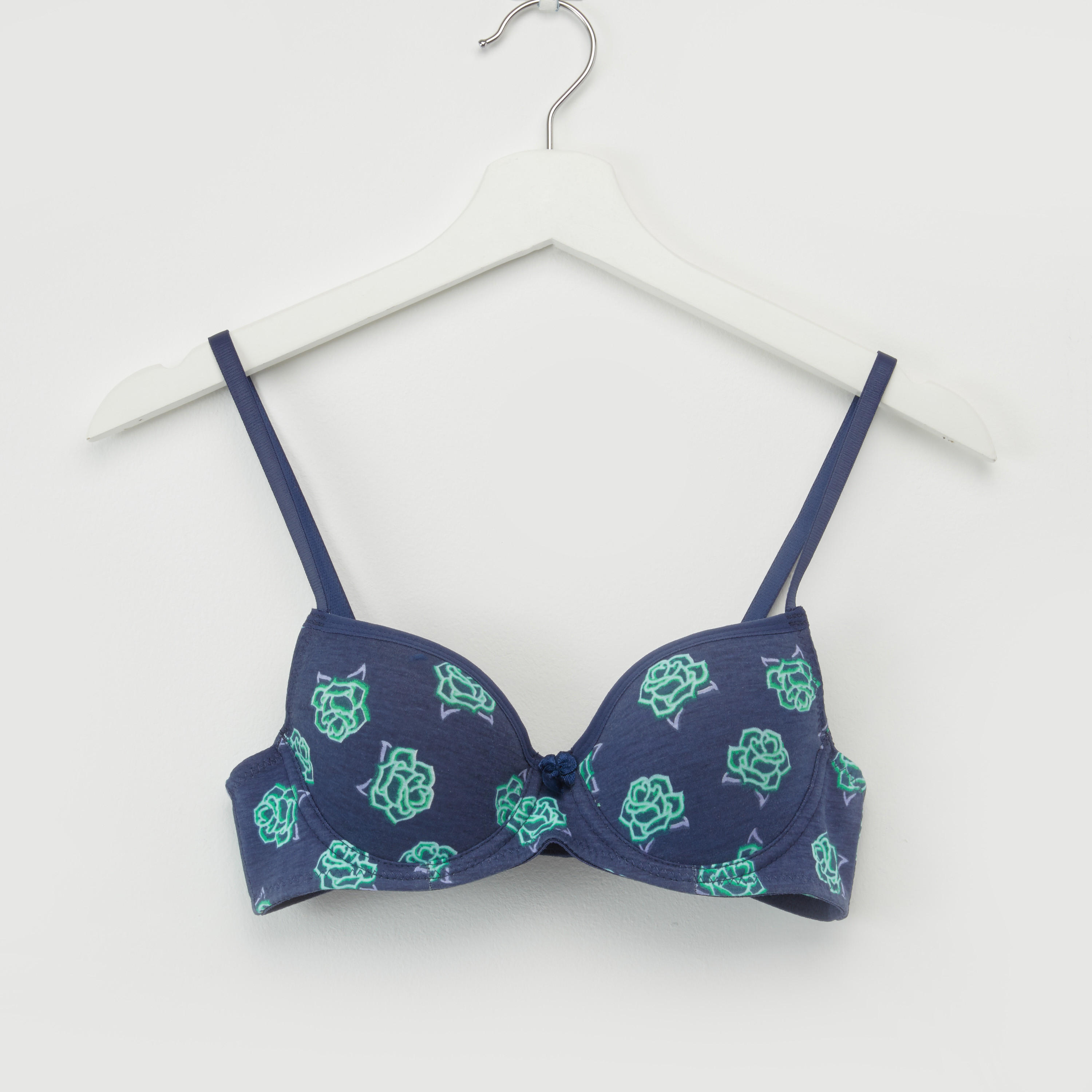 صدرية بلانج مبطنة بخطاف إغلاق ناعم وطبعات-women-clothing-lingerie-bras-image-1