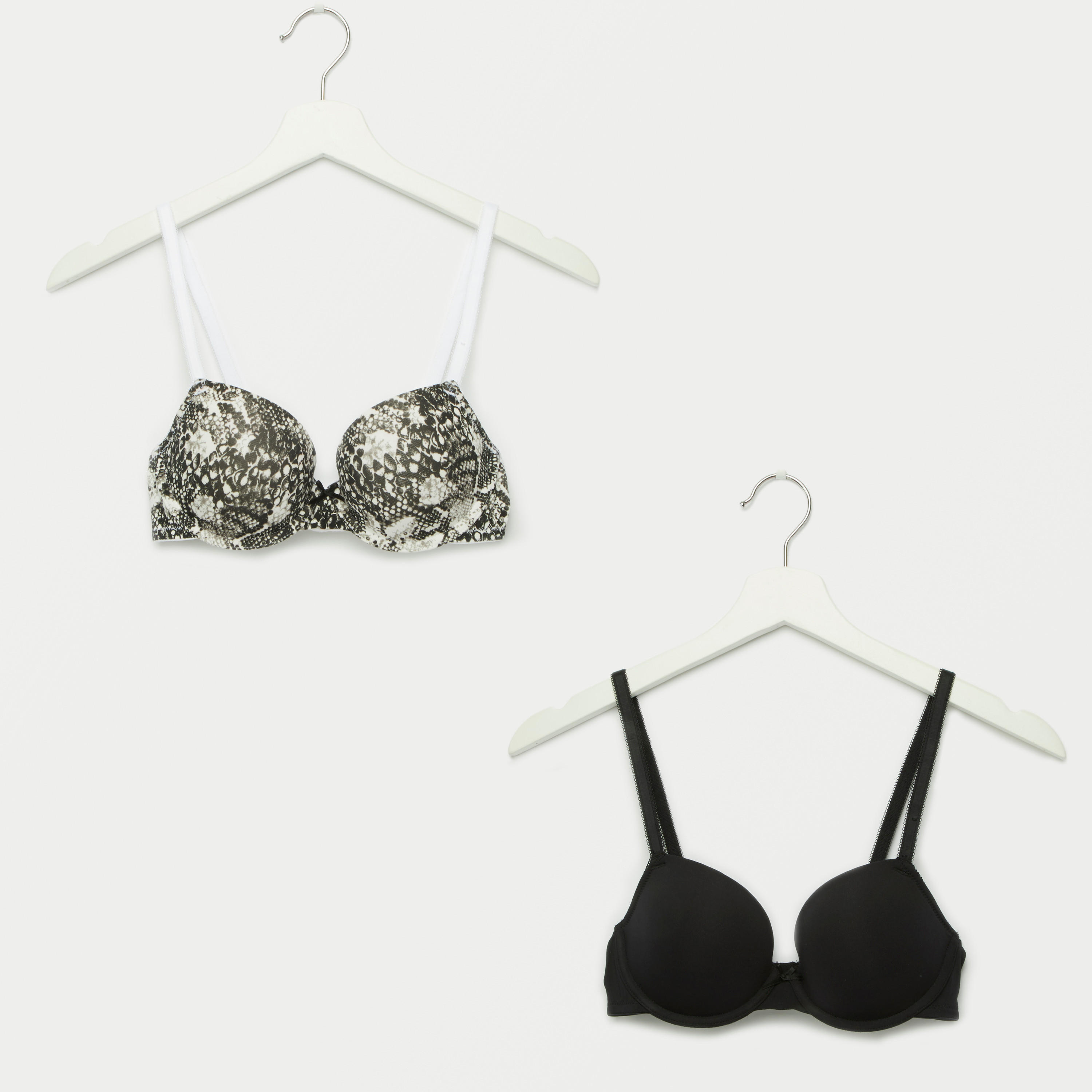 Set of 2 - Assorted Plunge Bra with Hook and Eye Closure-women-clothing-lingerie-bras-image-1