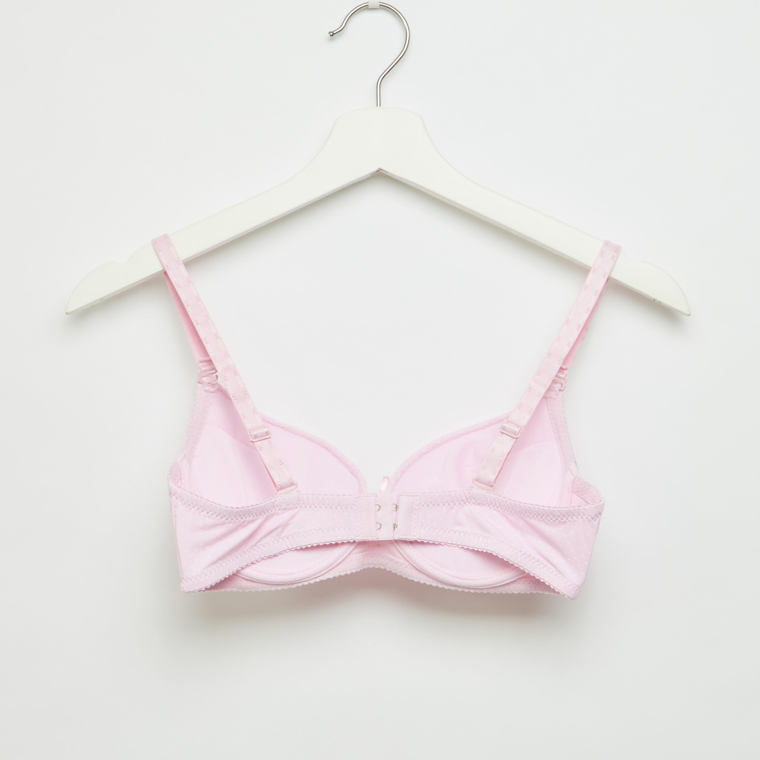 طقم سراويل داخلية وصدريّة ديمي مبطّنة بطبعات منقّطة-women-clothing-lingerie-lingeriesets-image-3