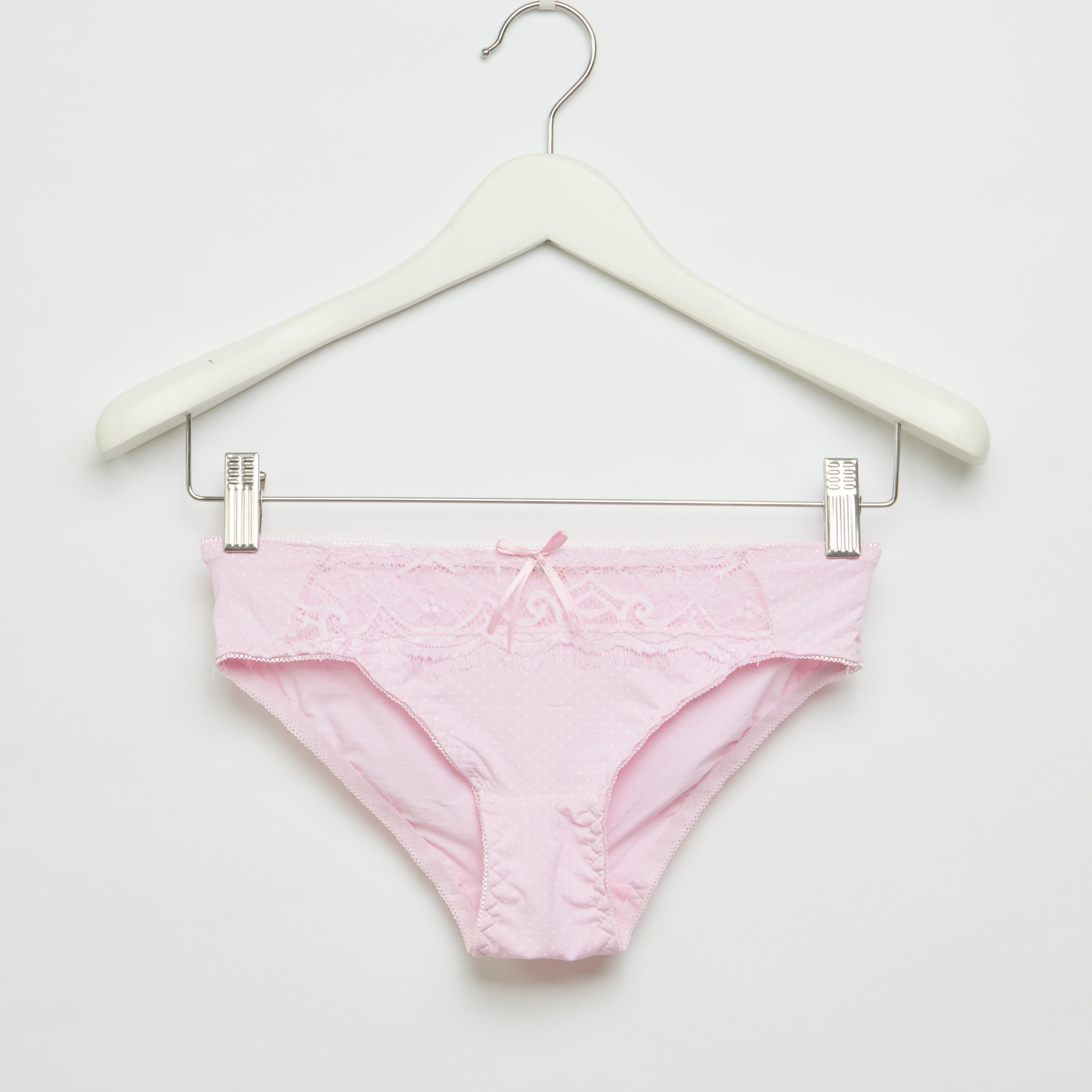 طقم سراويل داخلية وصدريّة ديمي مبطّنة بطبعات منقّطة-women-clothing-lingerie-lingeriesets-image-4