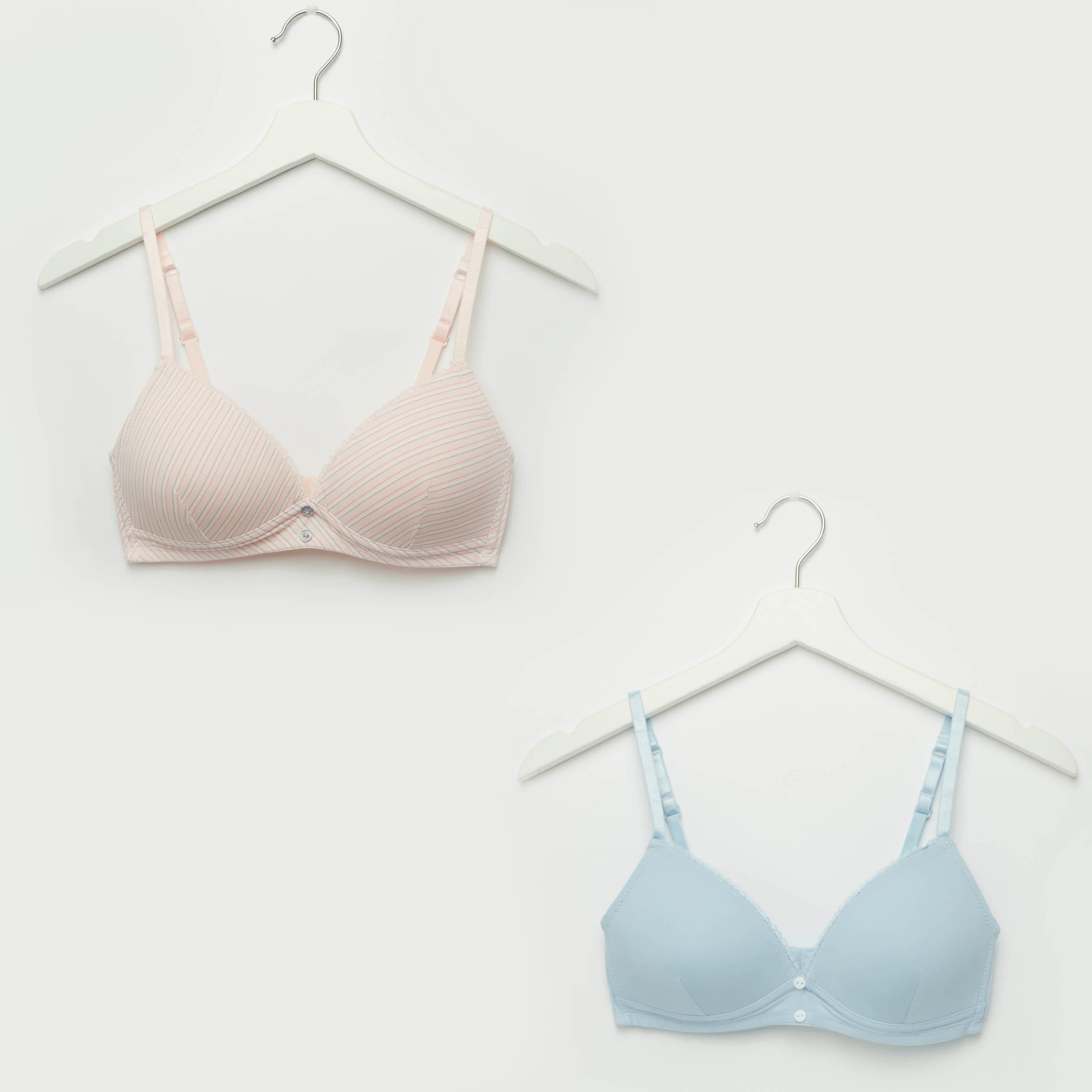 Set of 2 - Assorted Lightly Padded T-shirt Bra with Adjustable Straps-women-clothing-lingerie-bras-image-1