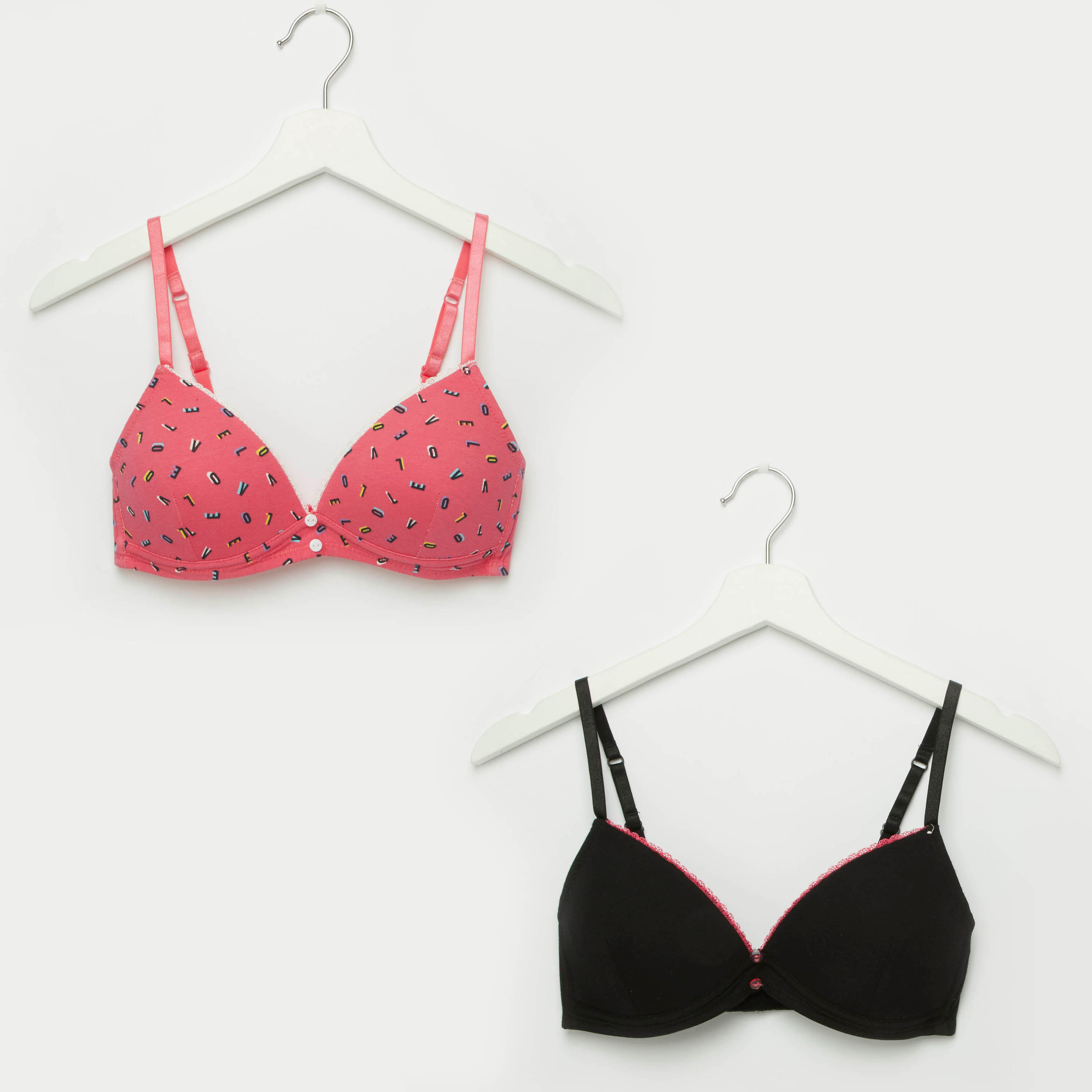 صدريّة تيشيرت ببطانة خفيفة وحمّالات قابلة للتعديل - طقم من قطعتين متنوعتين-women-clothing-lingerie-bras-image-5