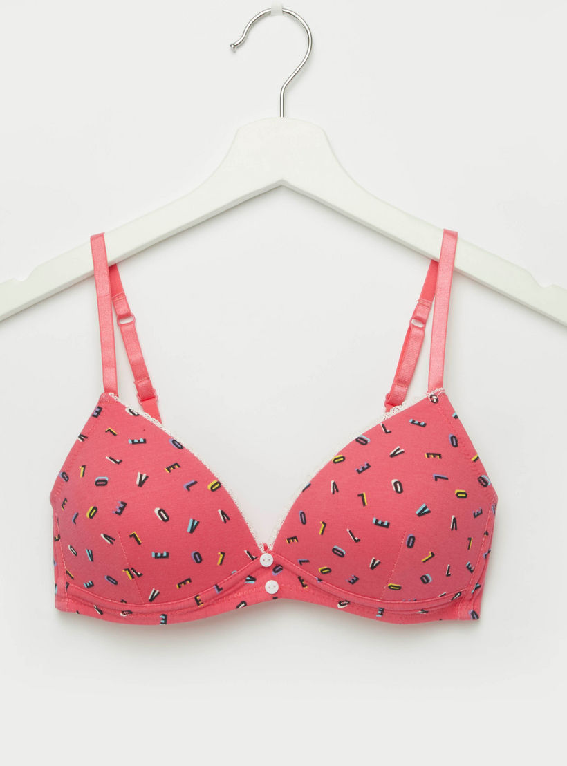 صدريّة تيشيرت ببطانة خفيفة وحمّالات قابلة للتعديل - طقم من قطعتين متنوعتين-women-clothing-lingerie-bras-image-4