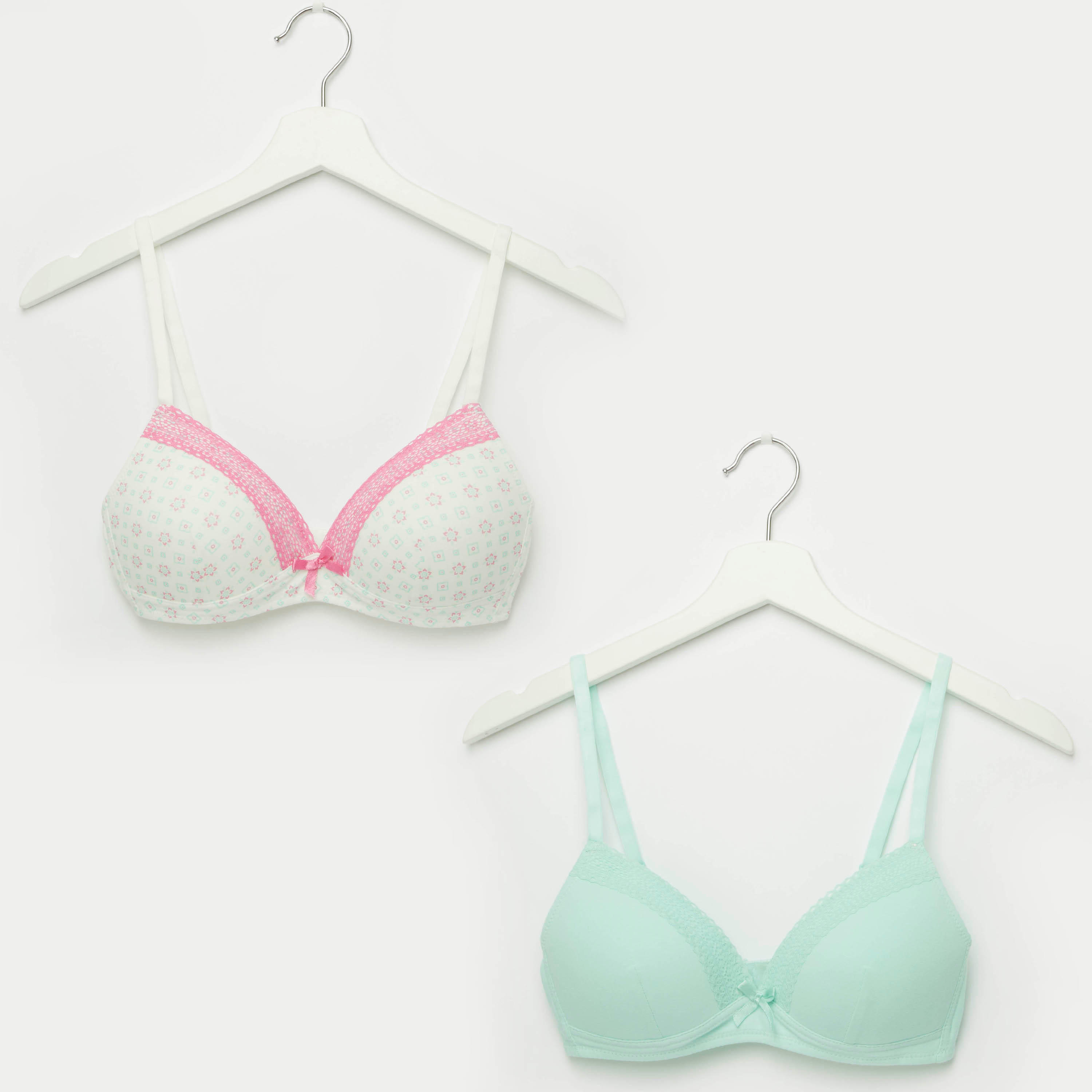 Set of 2 - Assorted Lightly Padded T-shirt Bra with Adjustable Straps-women-clothing-lingerie-bras-image-1