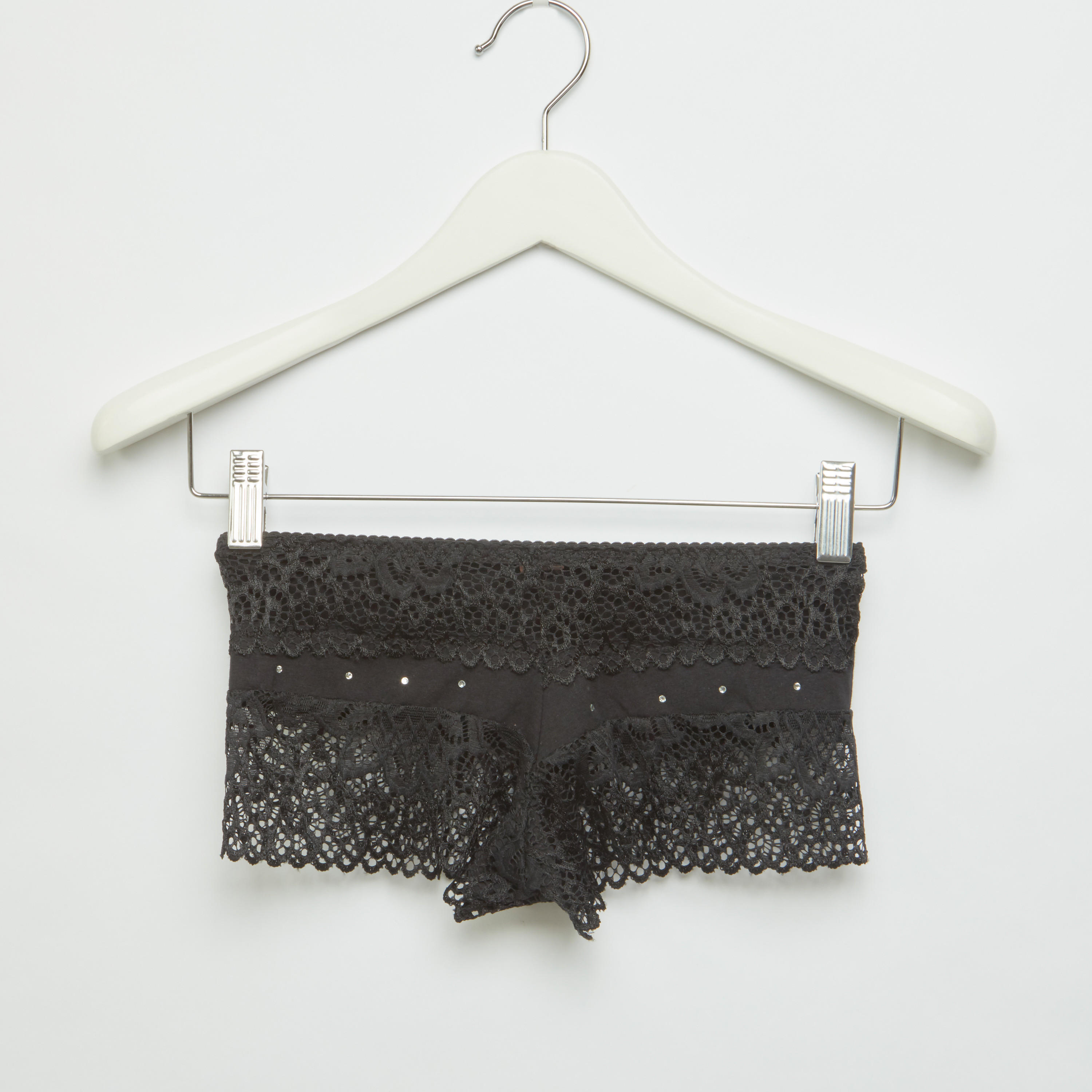 سراويل داخلية بوي شورت بخصر مطّاطي وتفاصيل دانتيل-women-clothing-lingerie-panties-image-1