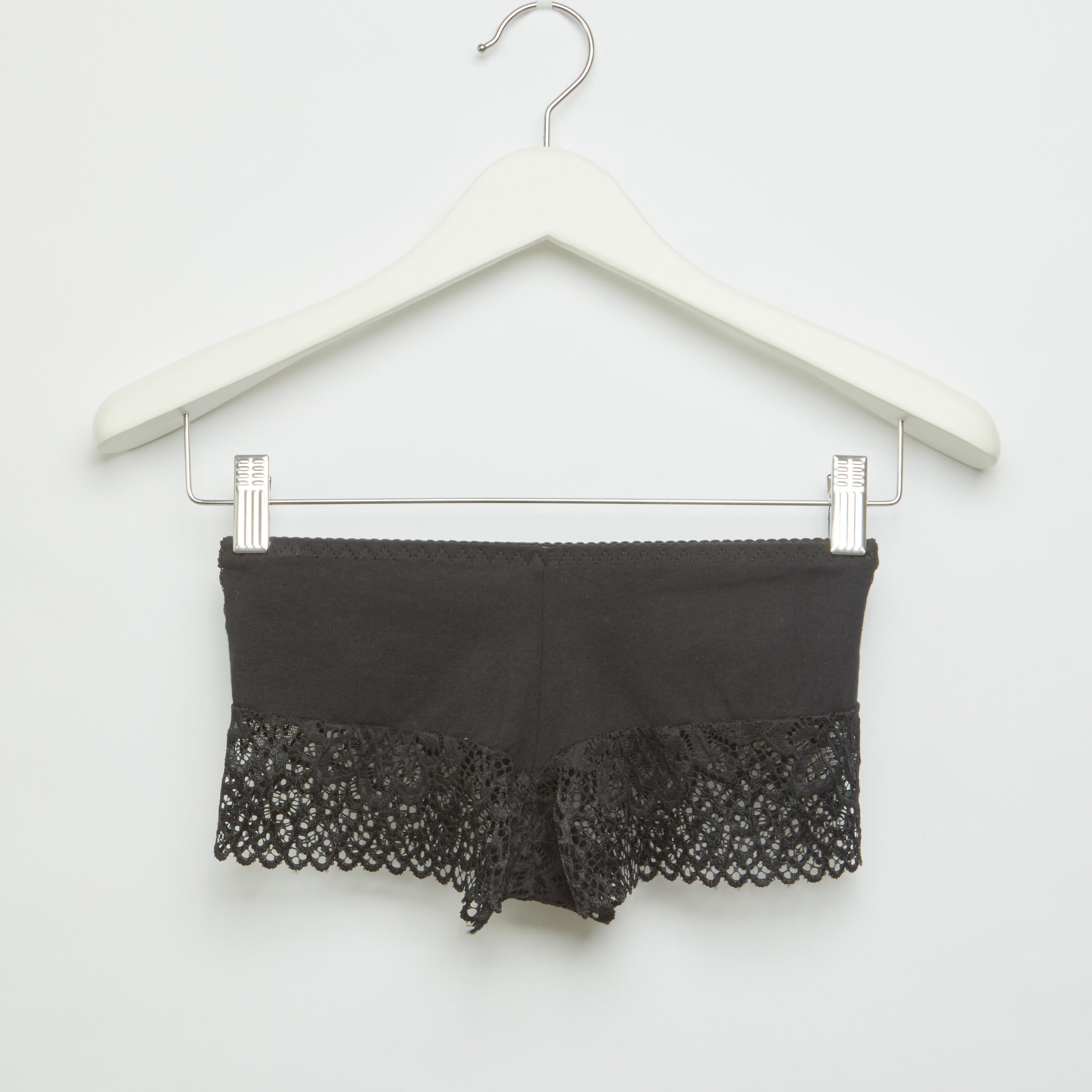 سراويل داخلية بوي شورت بخصر مطّاطي وتفاصيل دانتيل-women-clothing-lingerie-panties-image-2