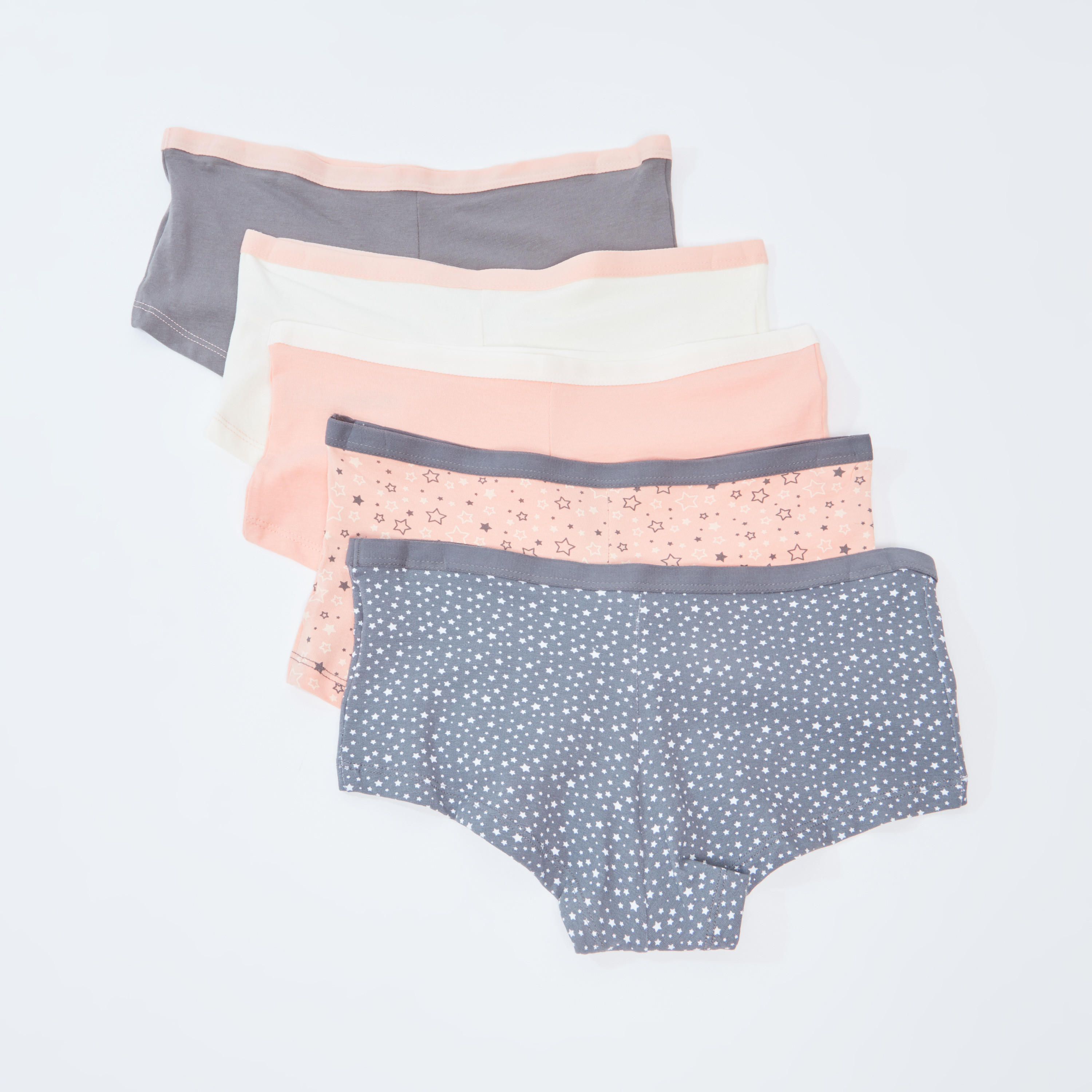 بوي شورت بخصر مطّاطي عريض - طقم من 5 قطع متنوعة-women-clothing-lingerie-panties-image-2