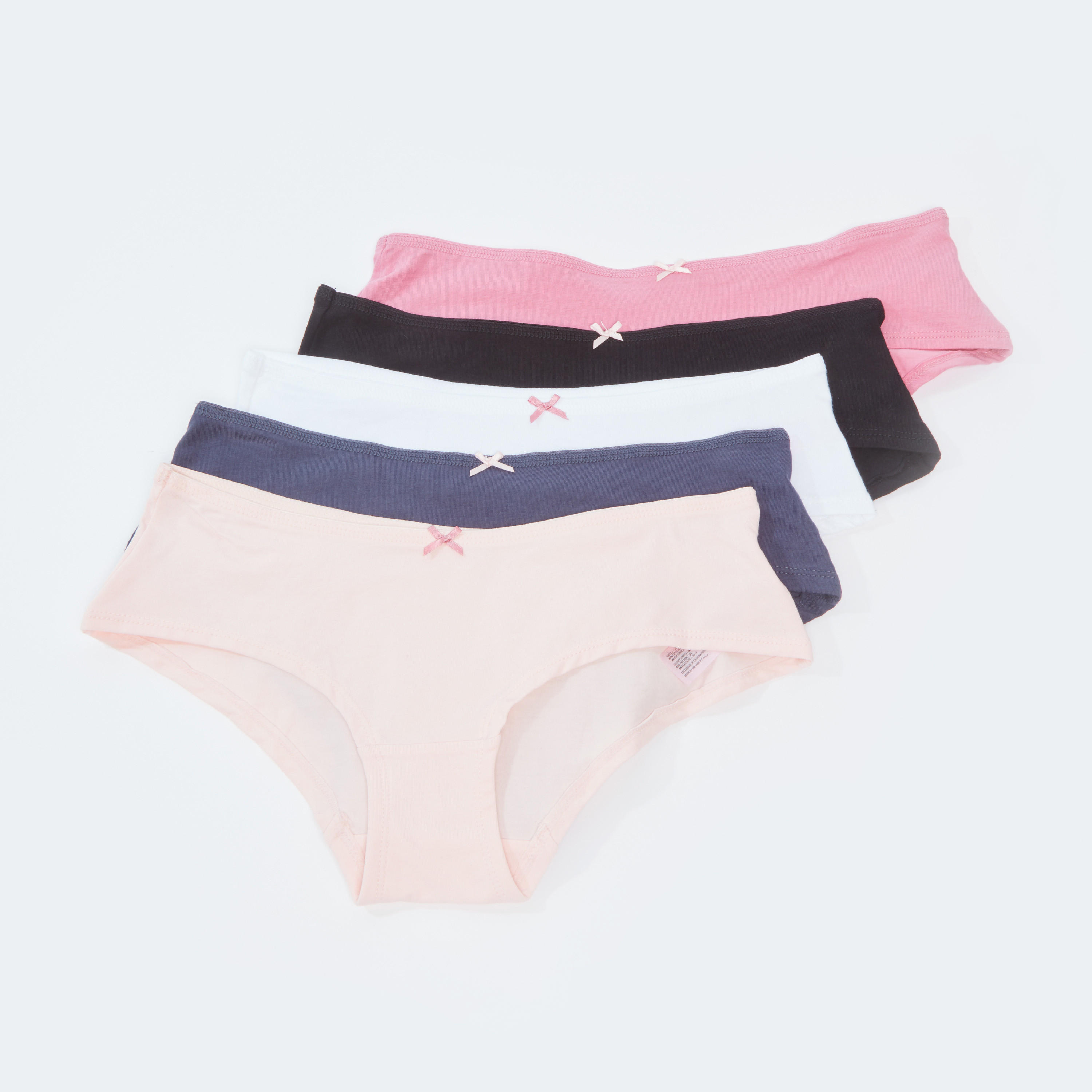 سراويل داخلية سادة بخصر مطاطي - طقم من 5 قطع-women-clothing-lingerie-panties-image-1