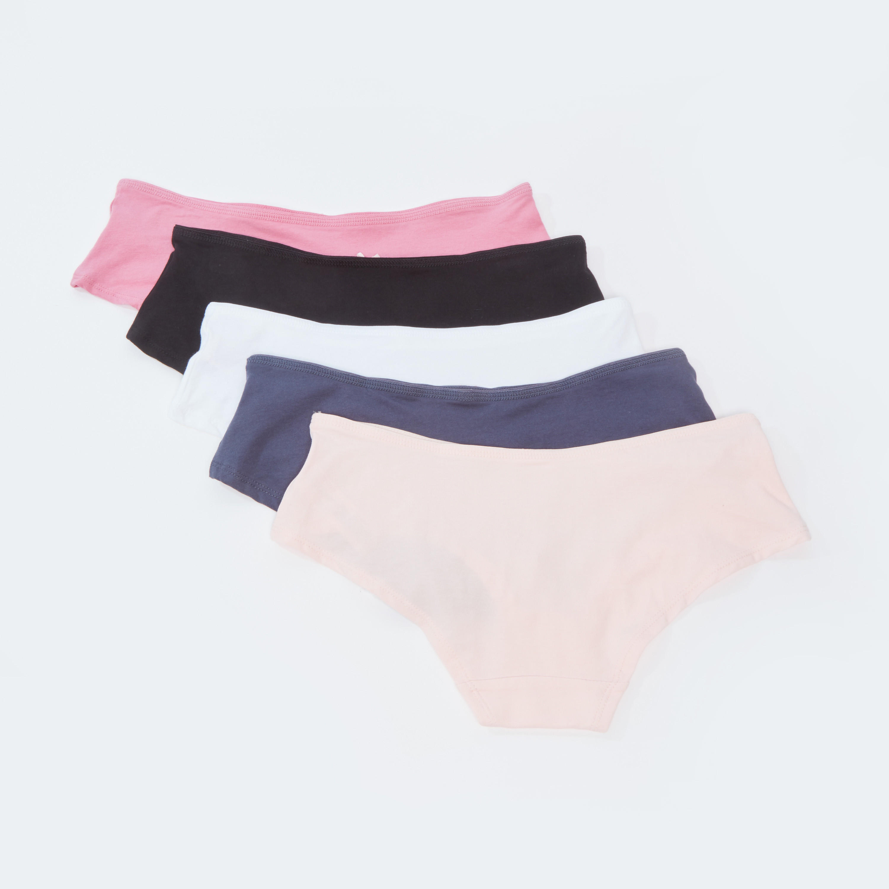 سراويل داخلية سادة بخصر مطاطي - طقم من 5 قطع-women-clothing-lingerie-panties-image-2