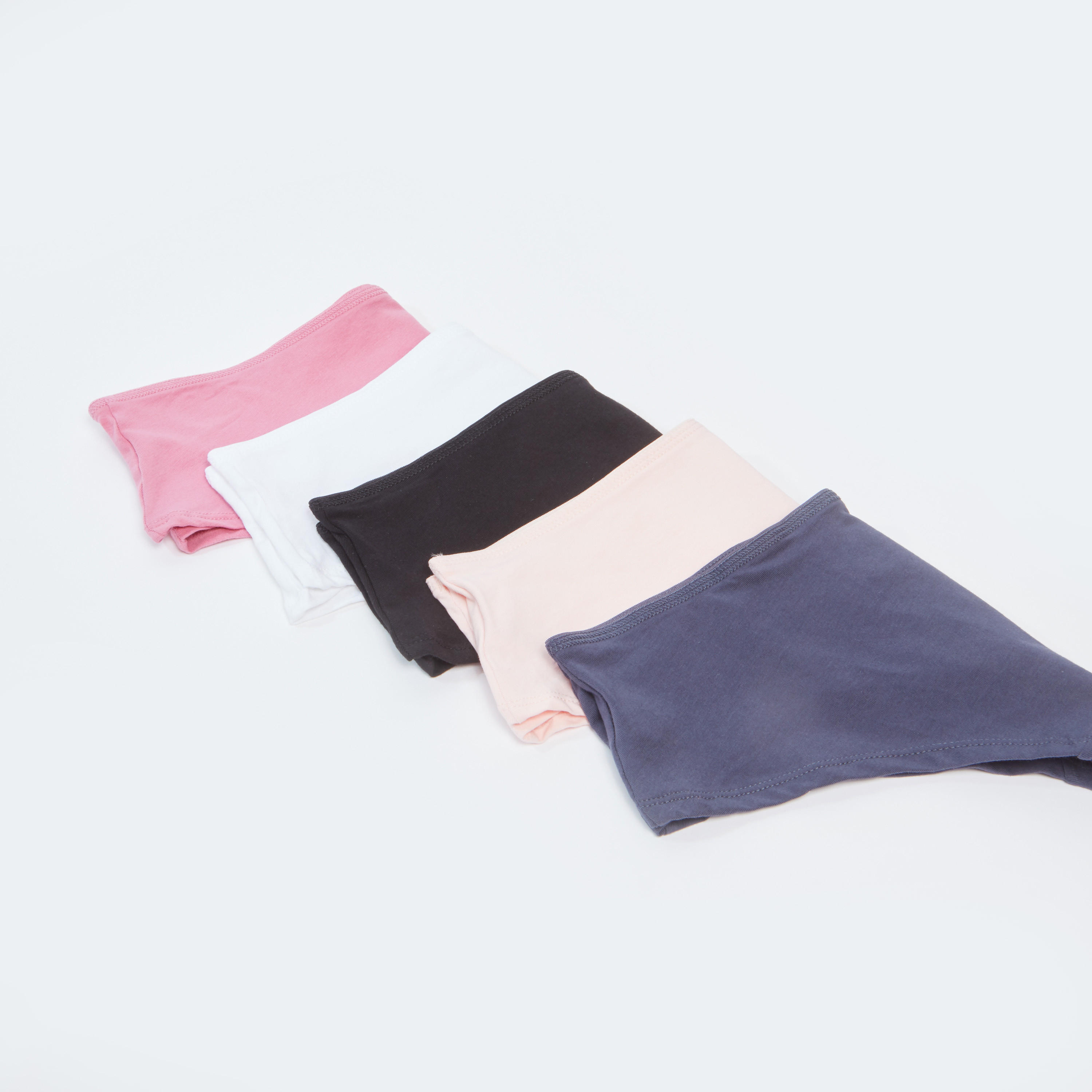سراويل داخلية سادة بخصر مطاطي - طقم من 5 قطع-women-clothing-lingerie-panties-image-3