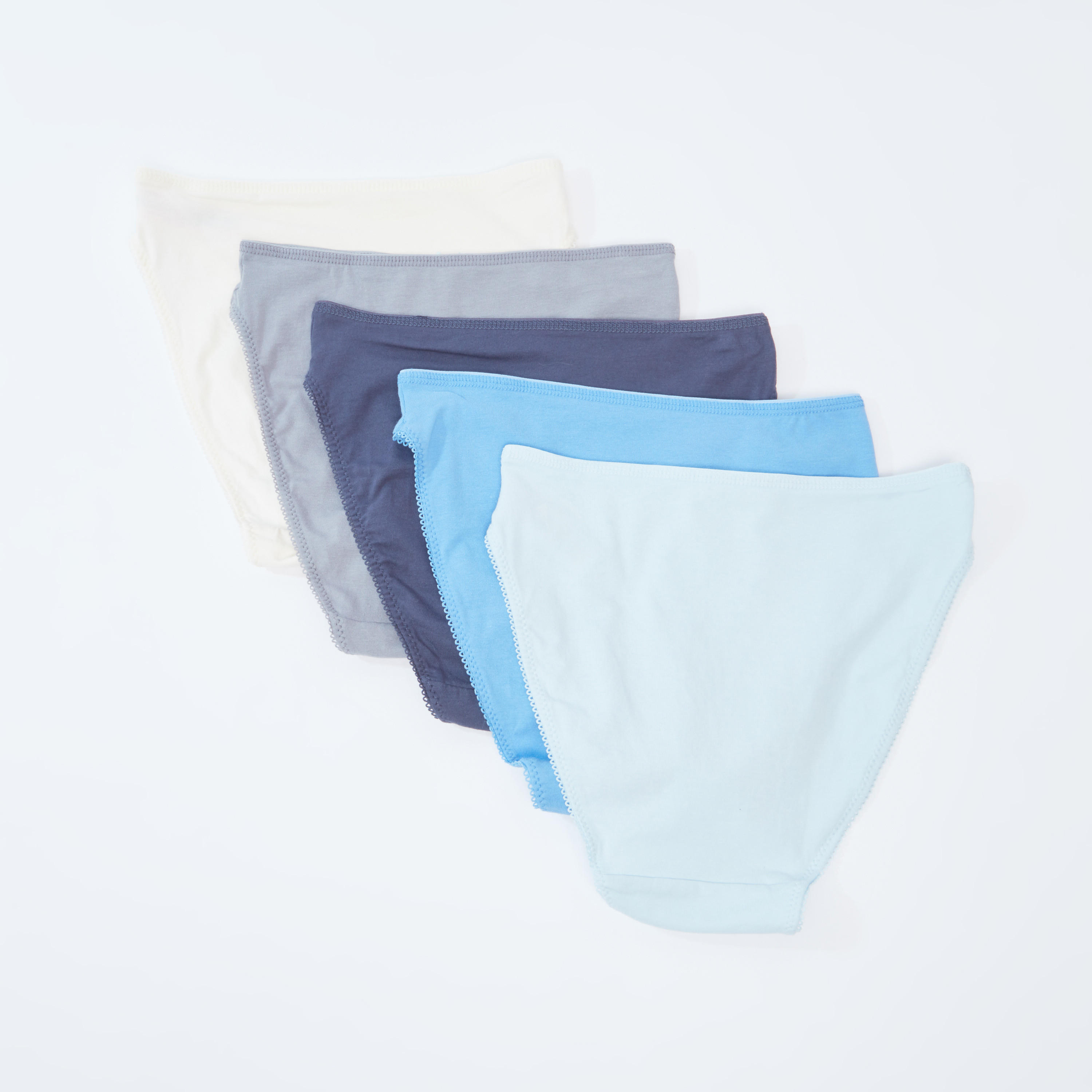 سراويل داخلية سادة مرتفعة بخصر مطّاطي - طقم من 5 قطع-women-clothing-lingerie-panties-image-2