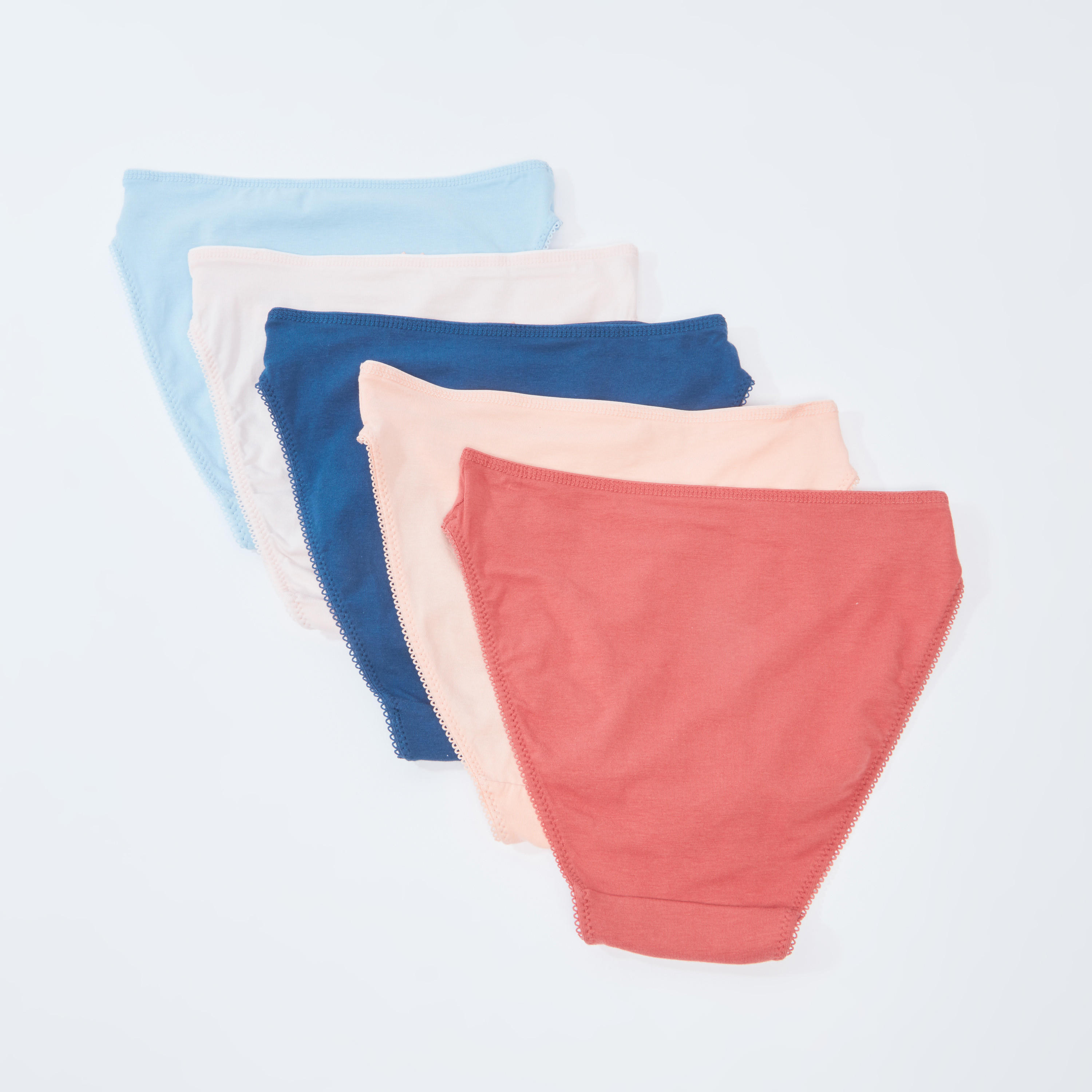 سراويل داخلية مستدامة سادة مرتفعة - طقم من 5 قطع-women-clothing-lingerie-panties-image-2