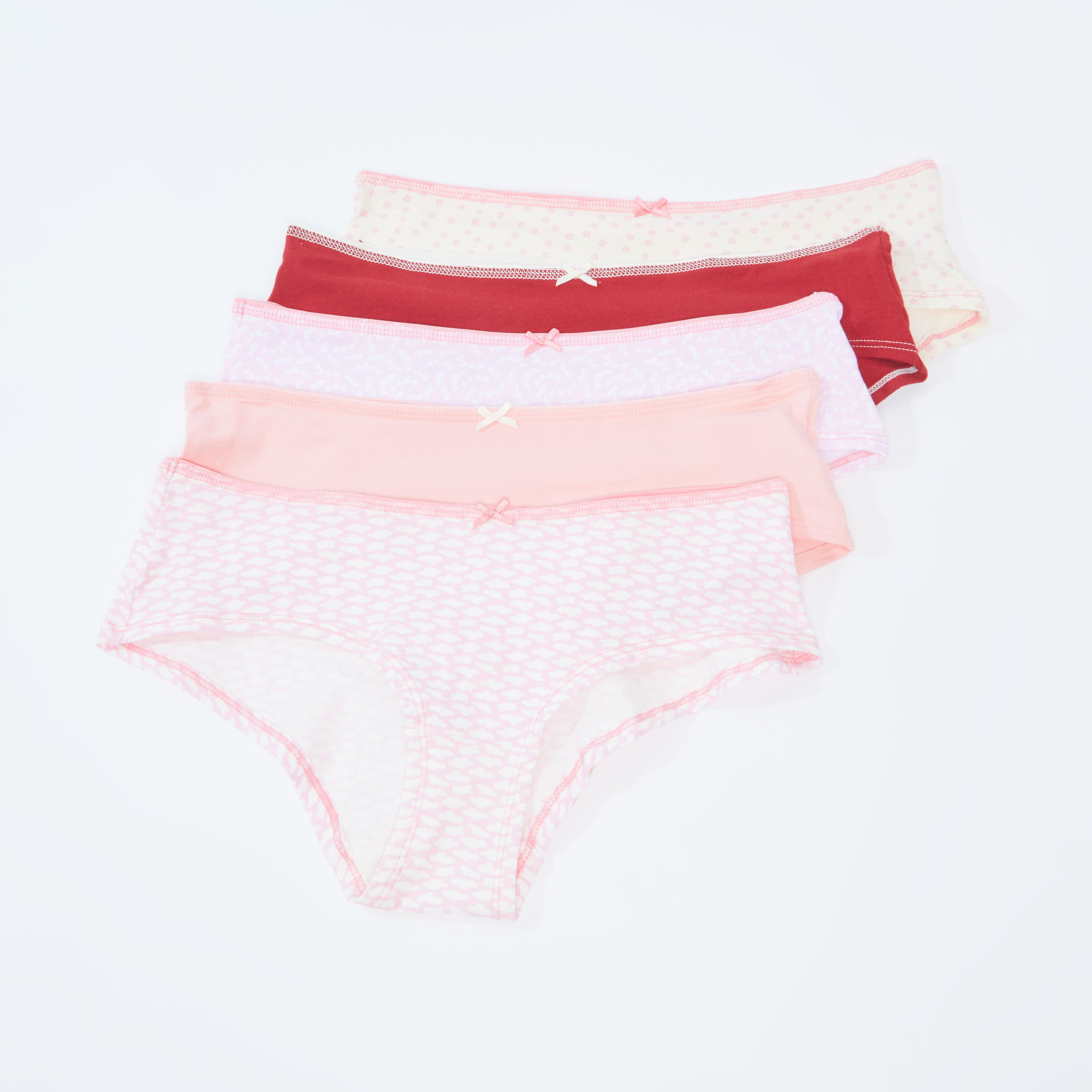 سراويل داخلية بألوان متعدّدة مع خصر مطّاطي - طقم من 5 قطع-women-clothing-lingerie-panties-image-1