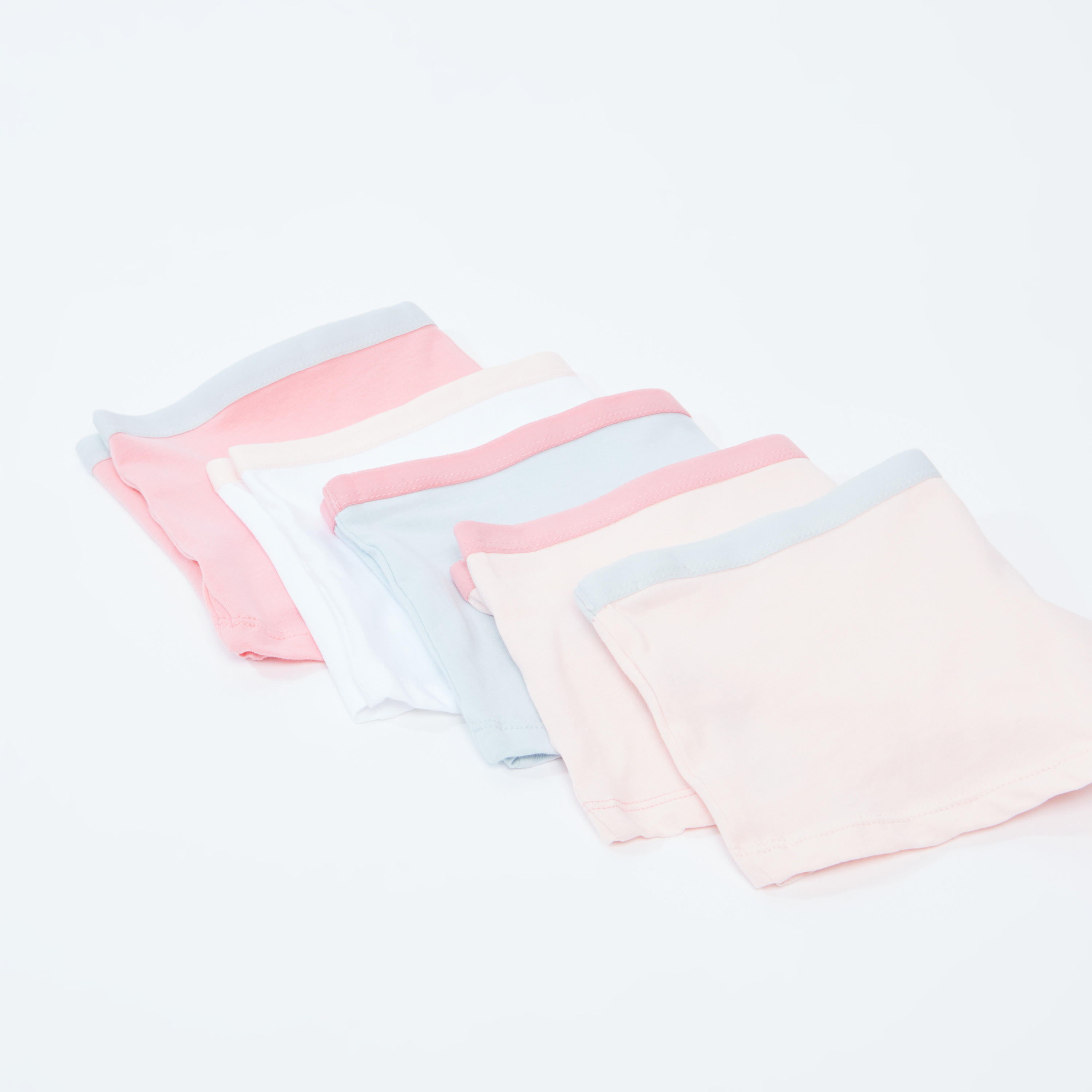 سراويل داخلية بوي شورت سادة بخصر مطّاطي عريض - طقم من 5 قطع-women-clothing-lingerie-panties-image-2