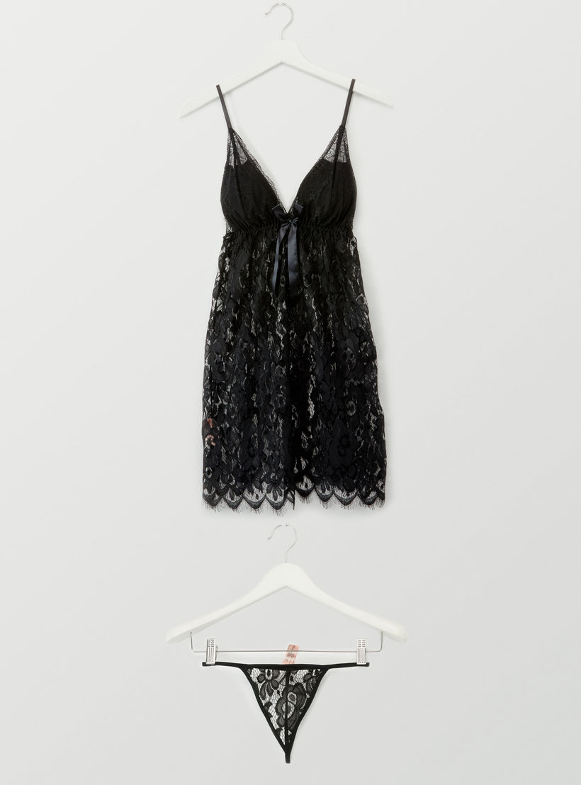 قميص نوم دانتيل مع ثونج-women-clothing-nightwear-pyjamas-longsets-image-6