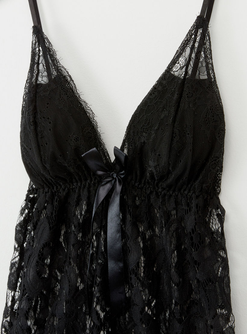 قميص نوم دانتيل مع ثونج-women-clothing-nightwear-pyjamas-longsets-image-4