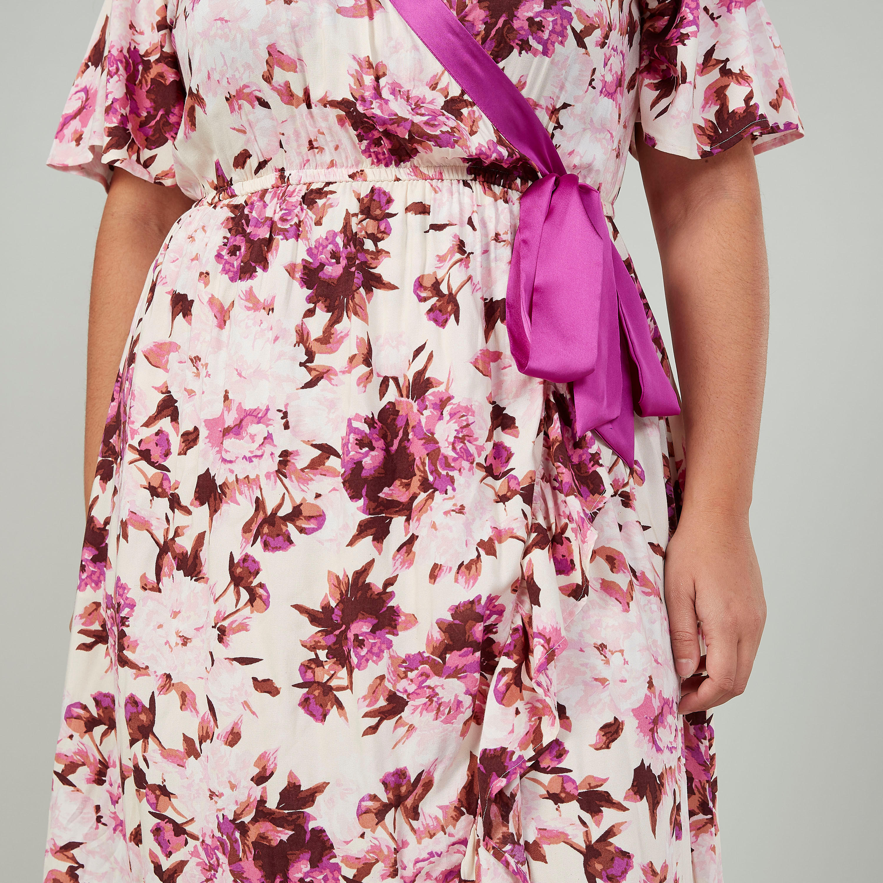 فستان سهرة بأكمام قصيرة وطبعات أزهار-women-clothing-nightwear-nighties-image-2