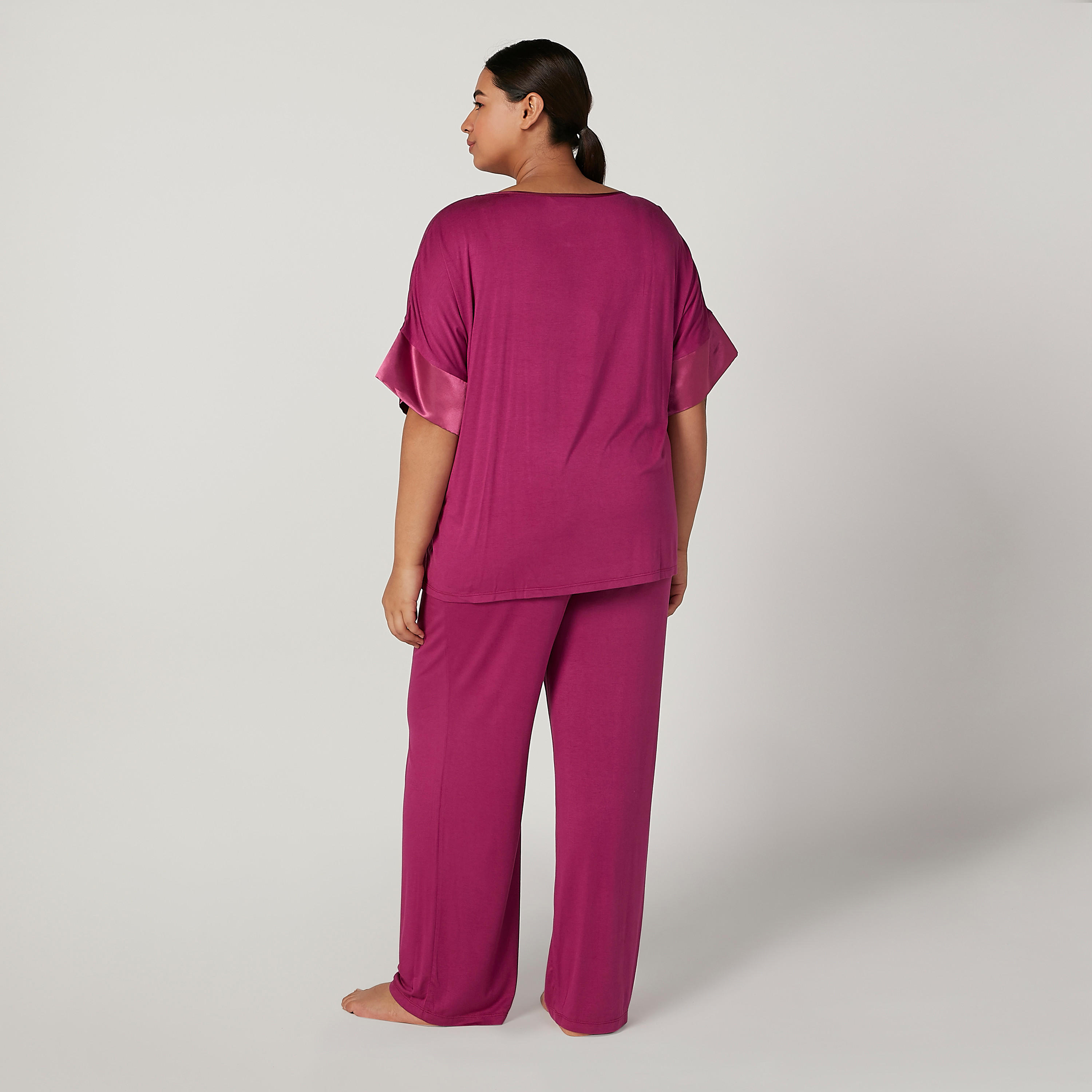 Plain Boat Neck Top and Full Length Pyjama Set-women-clothing-nightwear-pyjamas-longsets-image-4