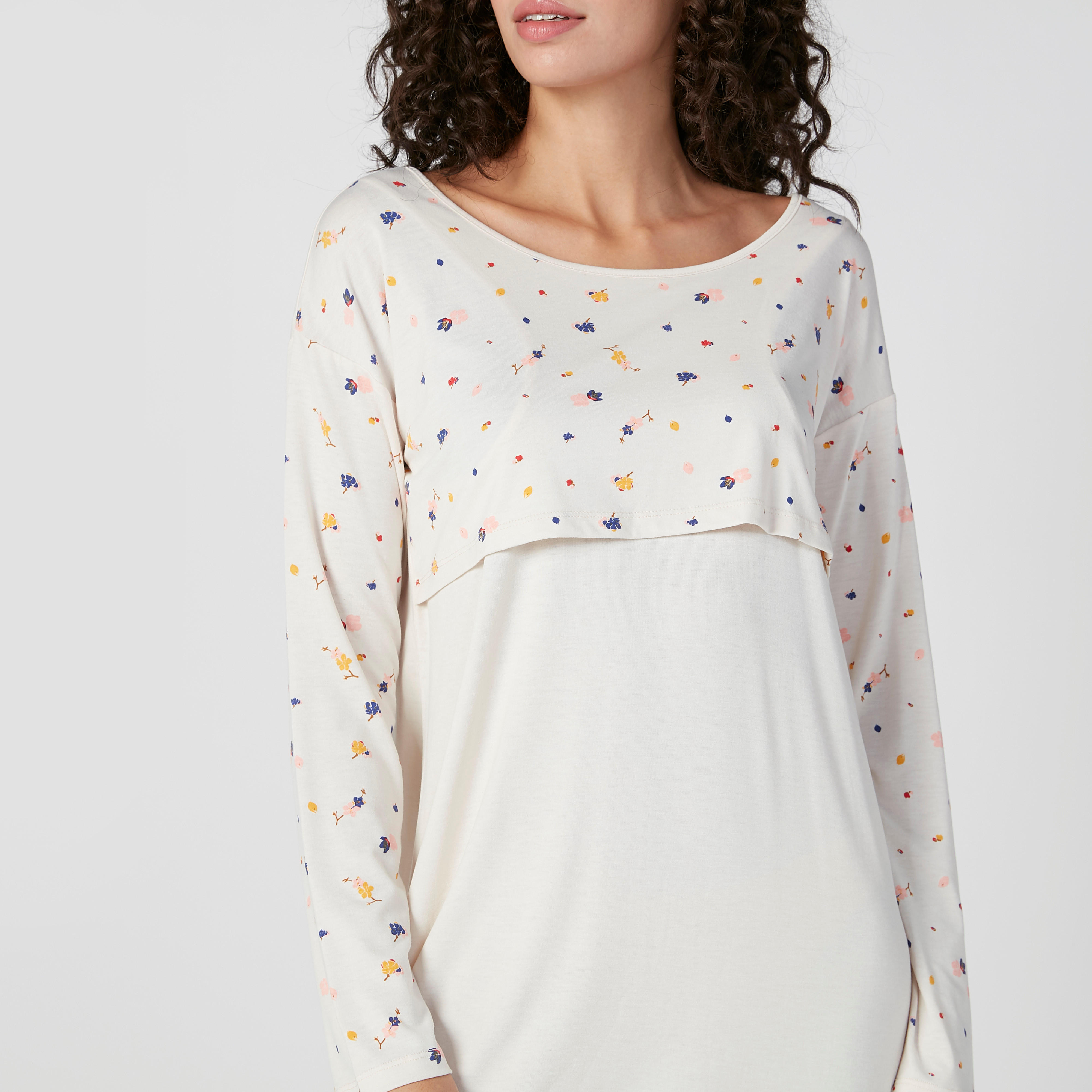 فستان تيشيرت بياقة قارب وأكمام طويلة وطبعات-women-clothing-nightwear-nighties-image-2