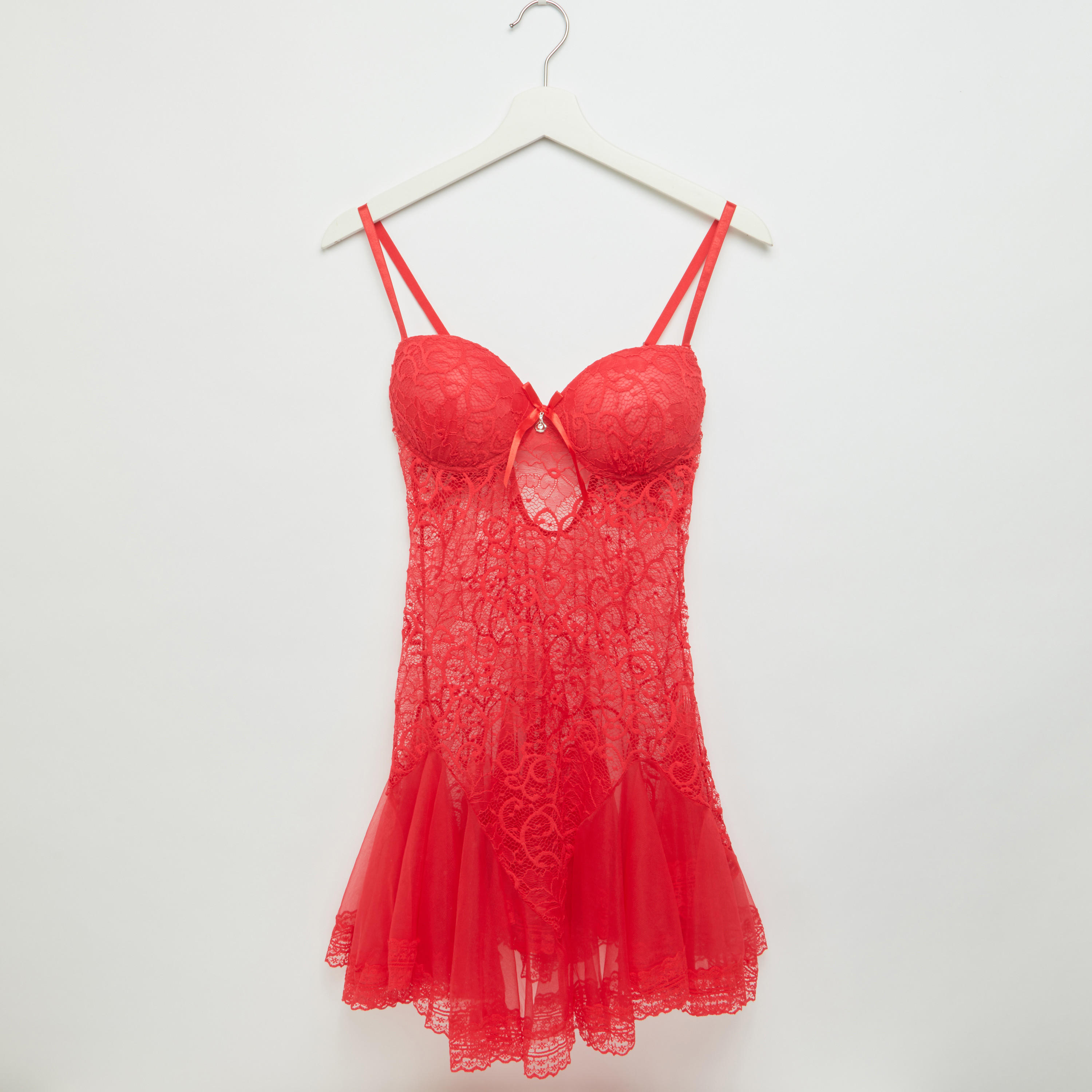 Lace Padded Night Dress with Thongs-women-clothing-lingerie-babydollsandbodysuits-image-2