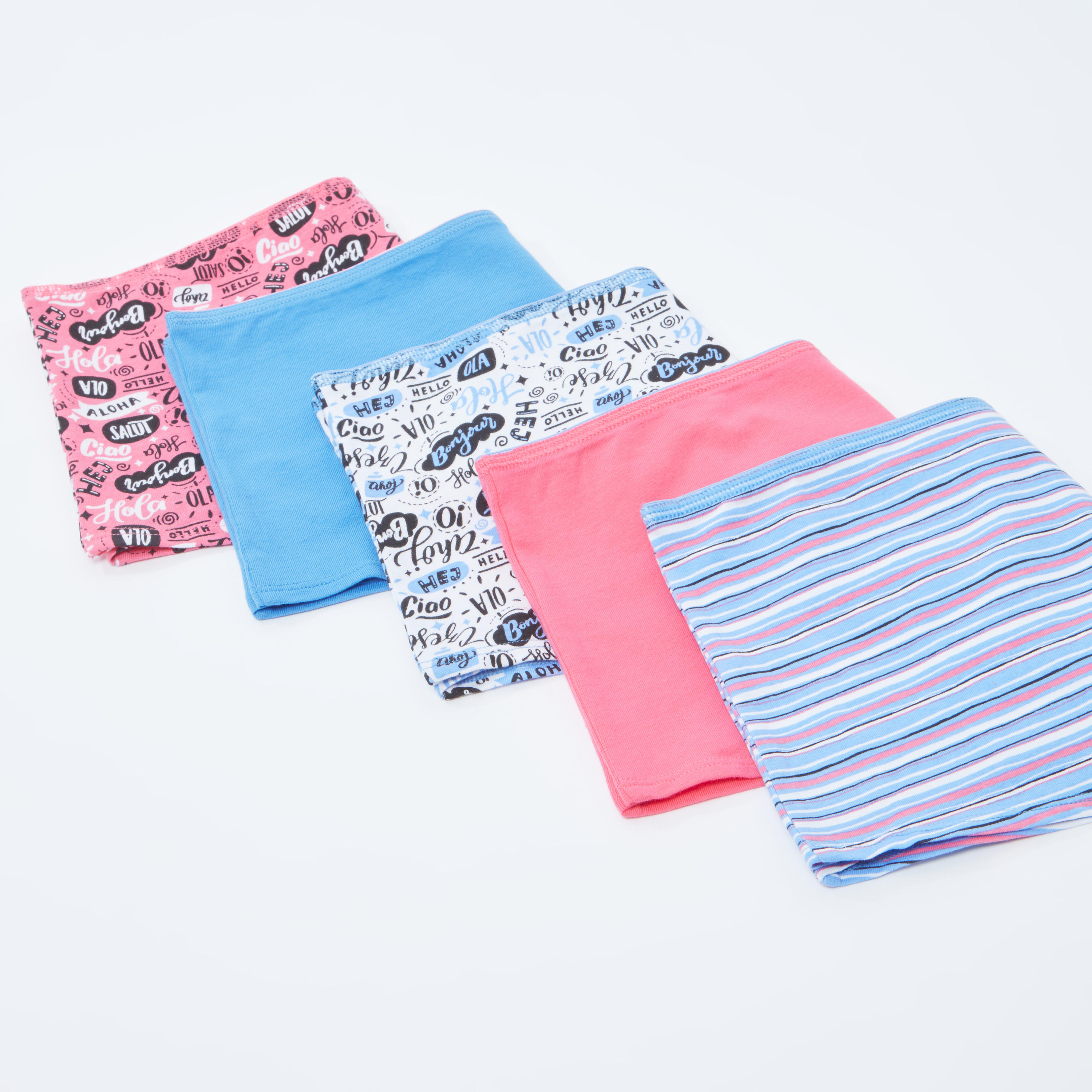 سراويل داخلية بوي شورت متنوعة بخصر مطاطي - طقم من 5 قطع-women-clothing-lingerie-panties-image-1