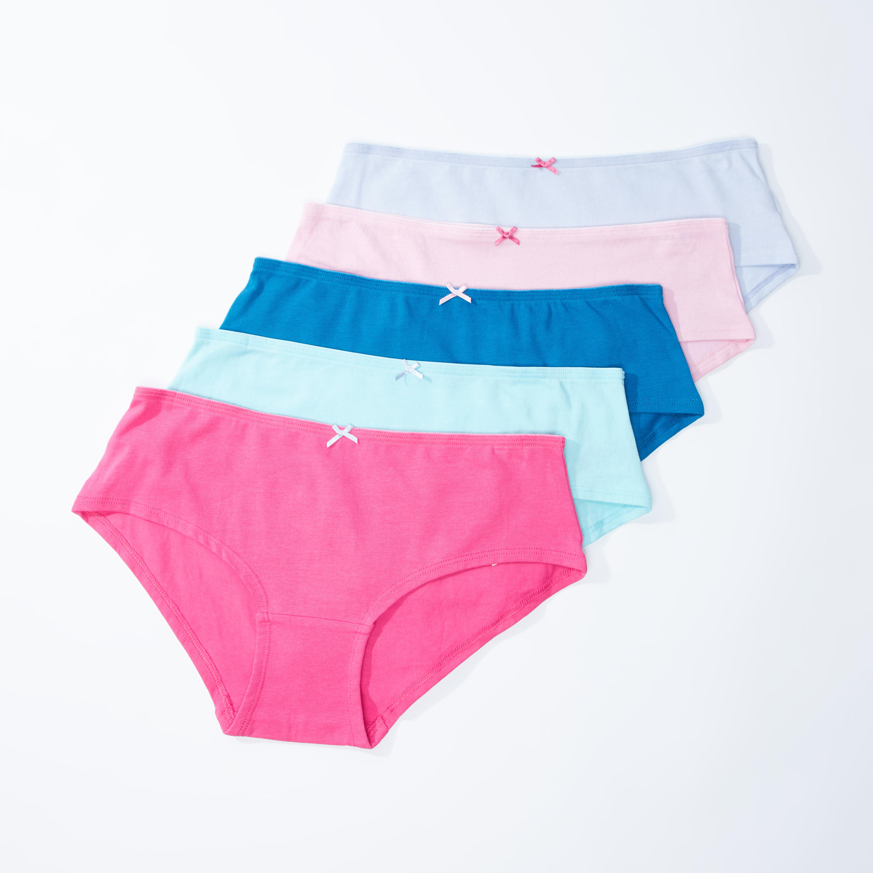 Set of 5 - Plain Hipster Briefs with Elasticised Waistband-women-clothing-lingerie-panties-image-1