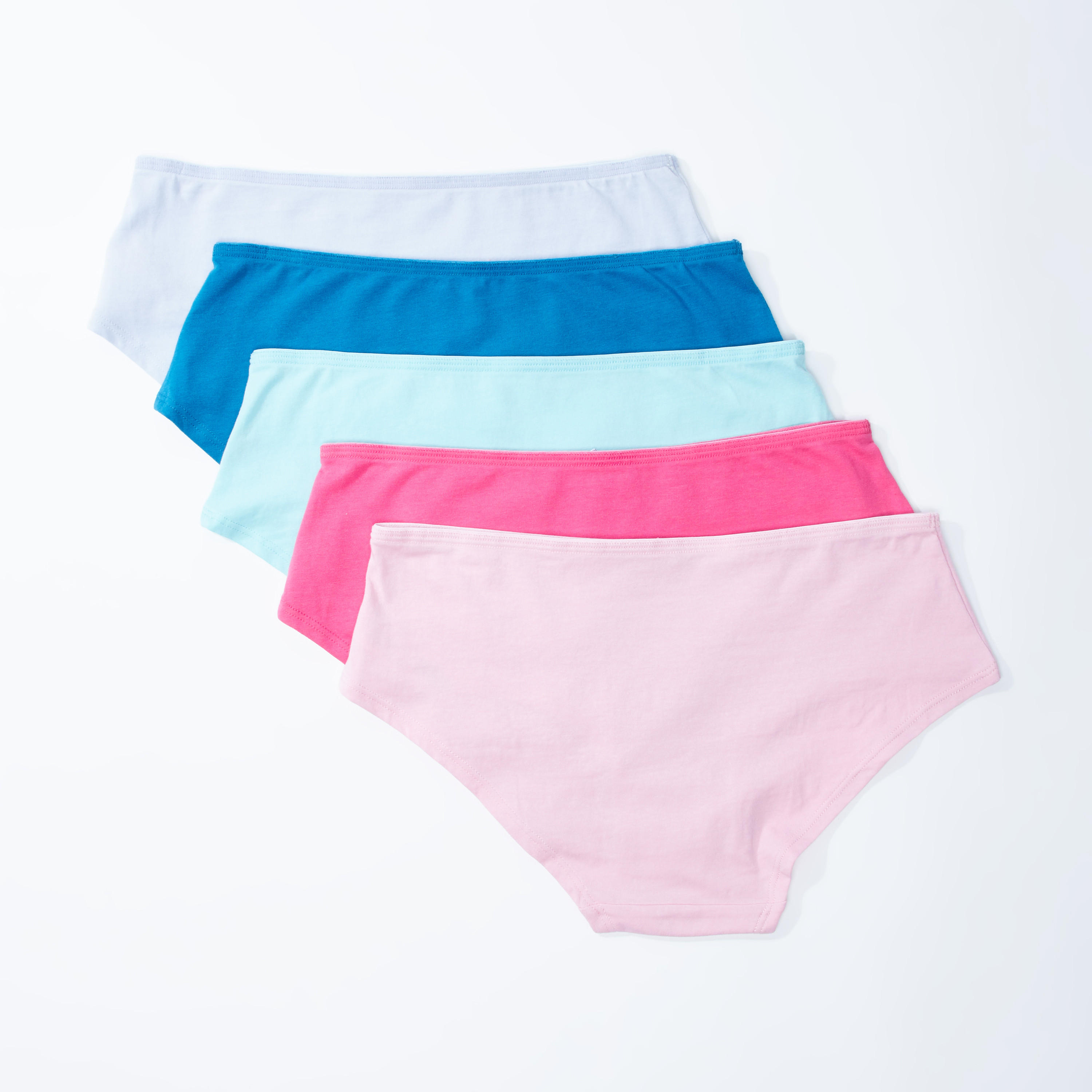 Set of 5 - Plain Hipster Briefs with Elasticised Waistband-women-clothing-lingerie-panties-image-2