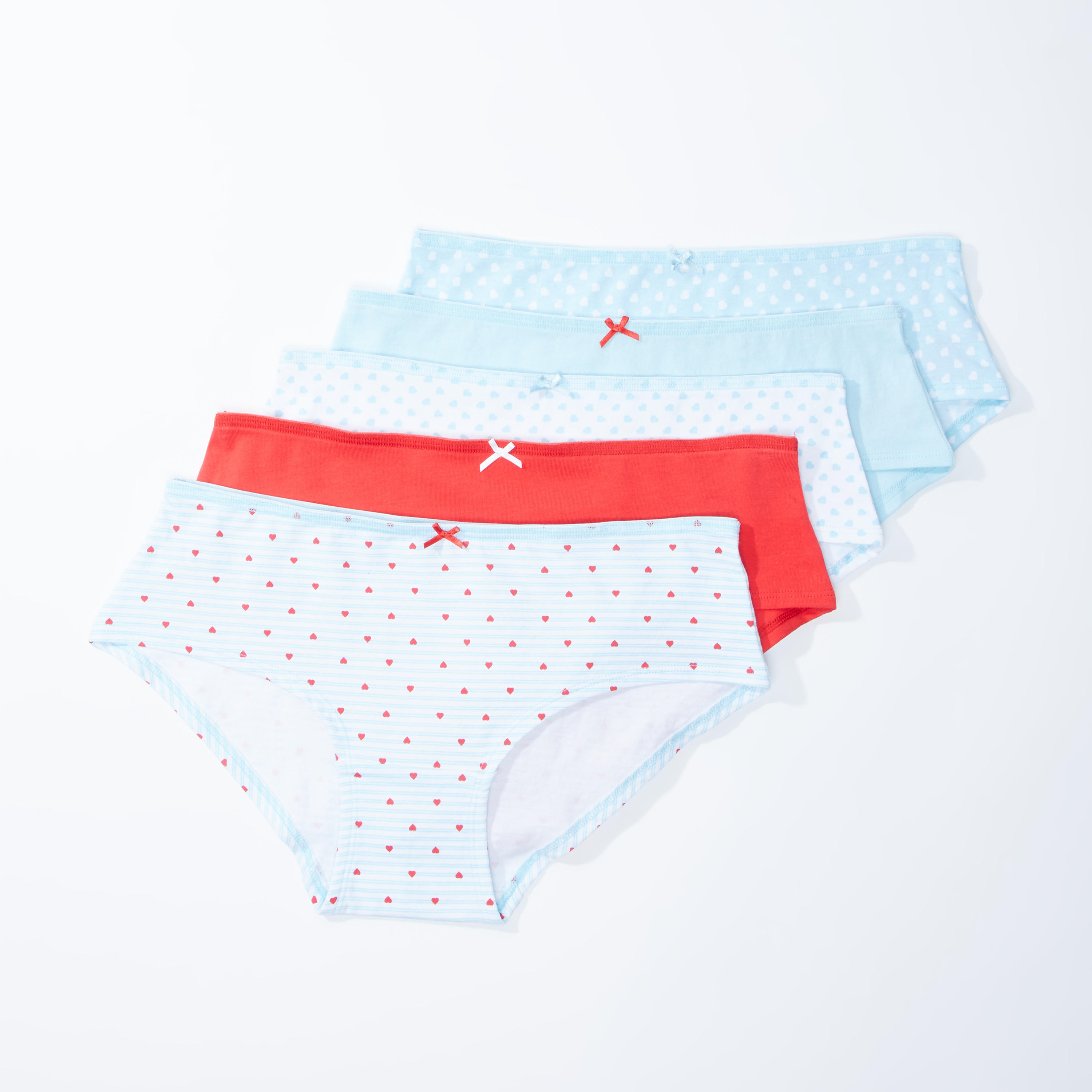 سراويل داخلية بألوان متعدّدة مع خصر مطّاطي - طقم من 5 قطع-women-clothing-lingerie-panties-image-1