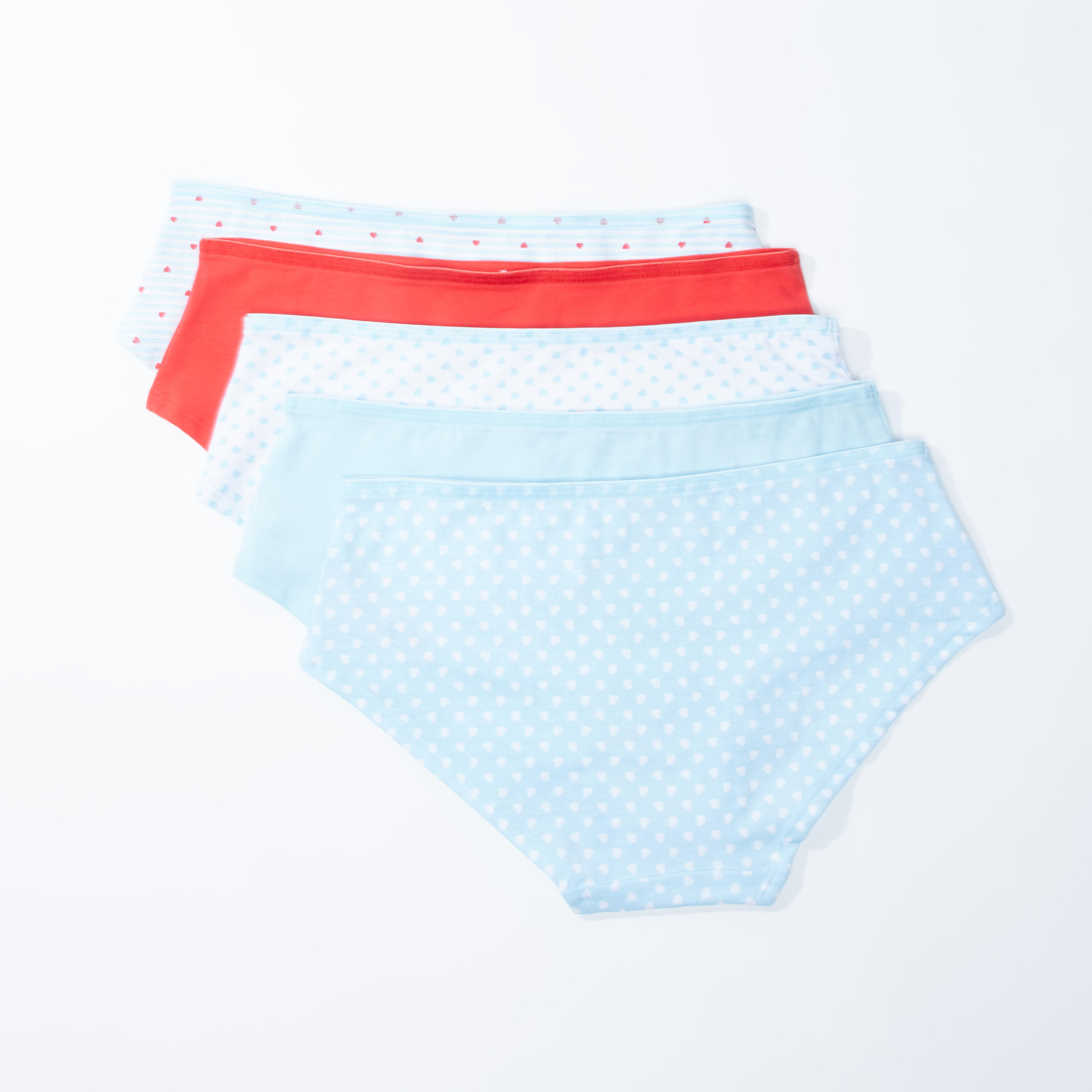 سراويل داخلية بألوان متعدّدة مع خصر مطّاطي - طقم من 5 قطع-women-clothing-lingerie-panties-image-2