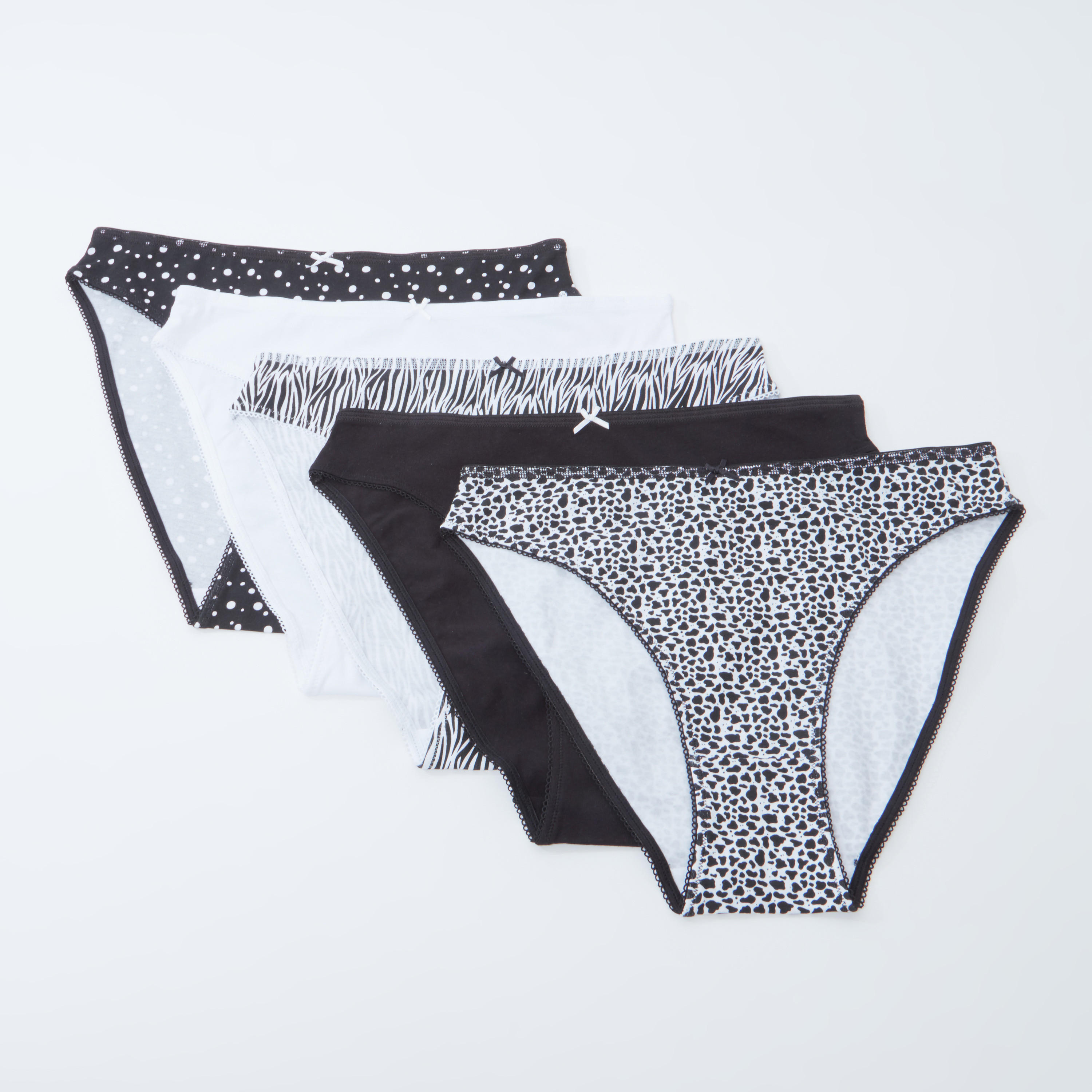 سراويل داخلية مرتفعة متنوعة - طقم من 5 قطع-women-clothing-lingerie-panties-image-3