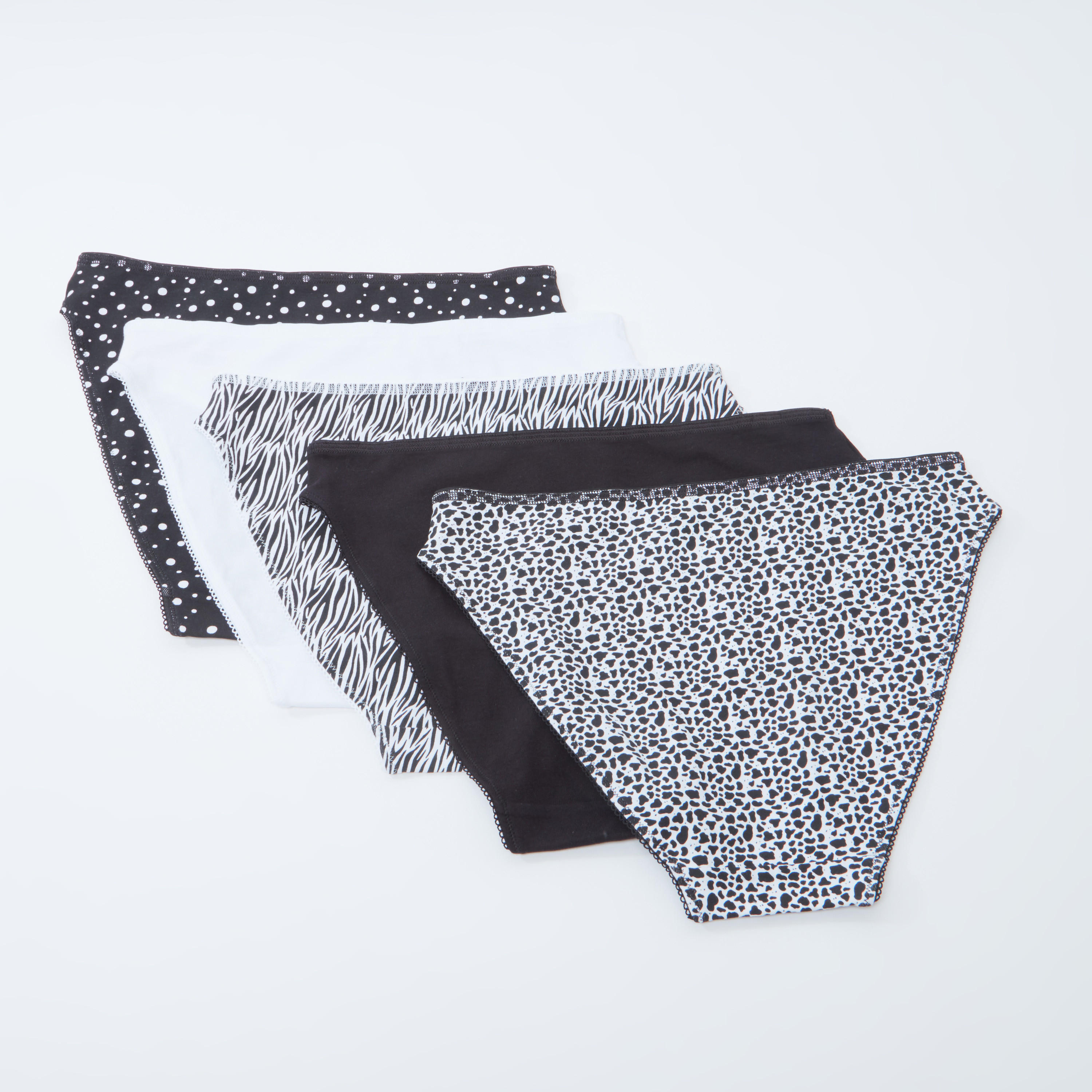 سراويل داخلية مرتفعة متنوعة - طقم من 5 قطع-women-clothing-lingerie-panties-image-2