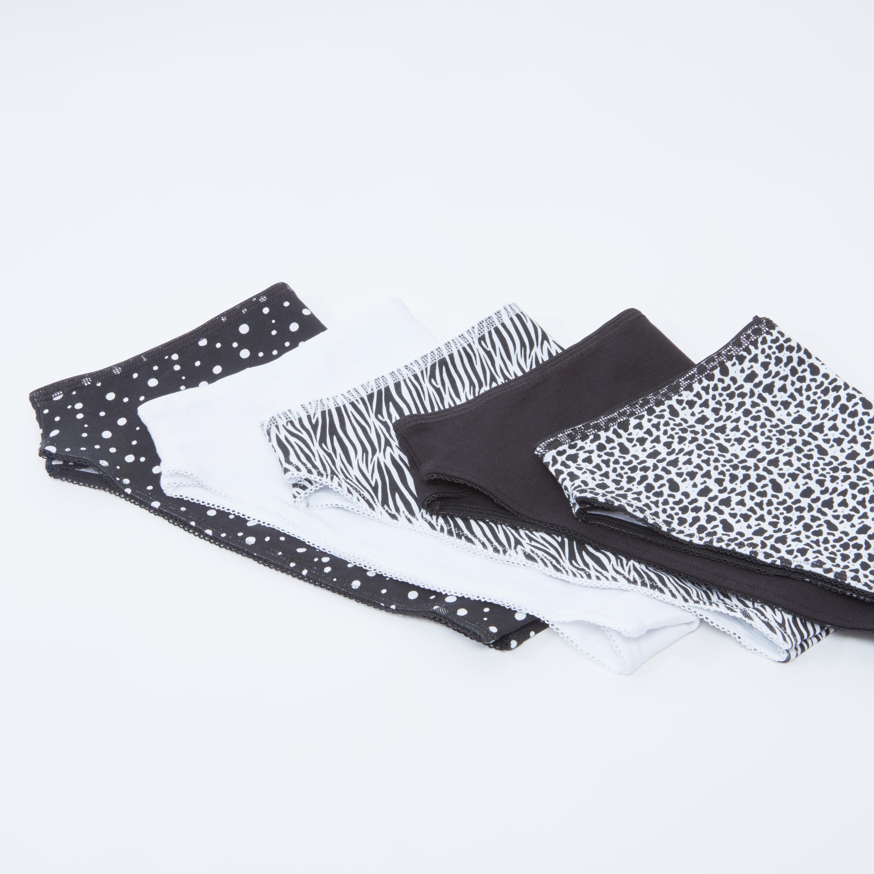 سراويل داخلية مرتفعة متنوعة - طقم من 5 قطع-women-clothing-lingerie-panties-image-1