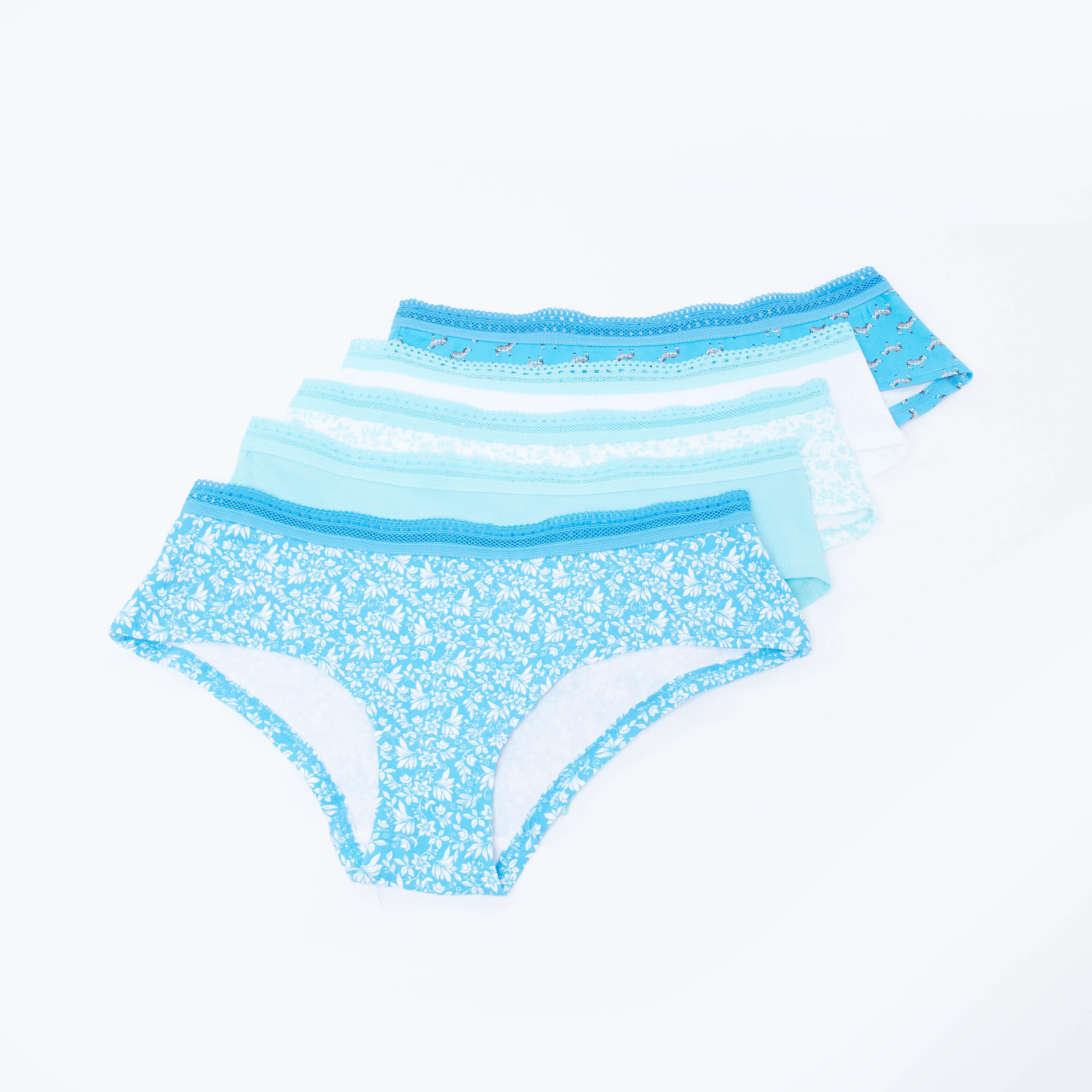 سراويل داخلية متنوعة بخصر مطّاطي - طقم من 5 قطع-women-clothing-lingerie-panties-image-1