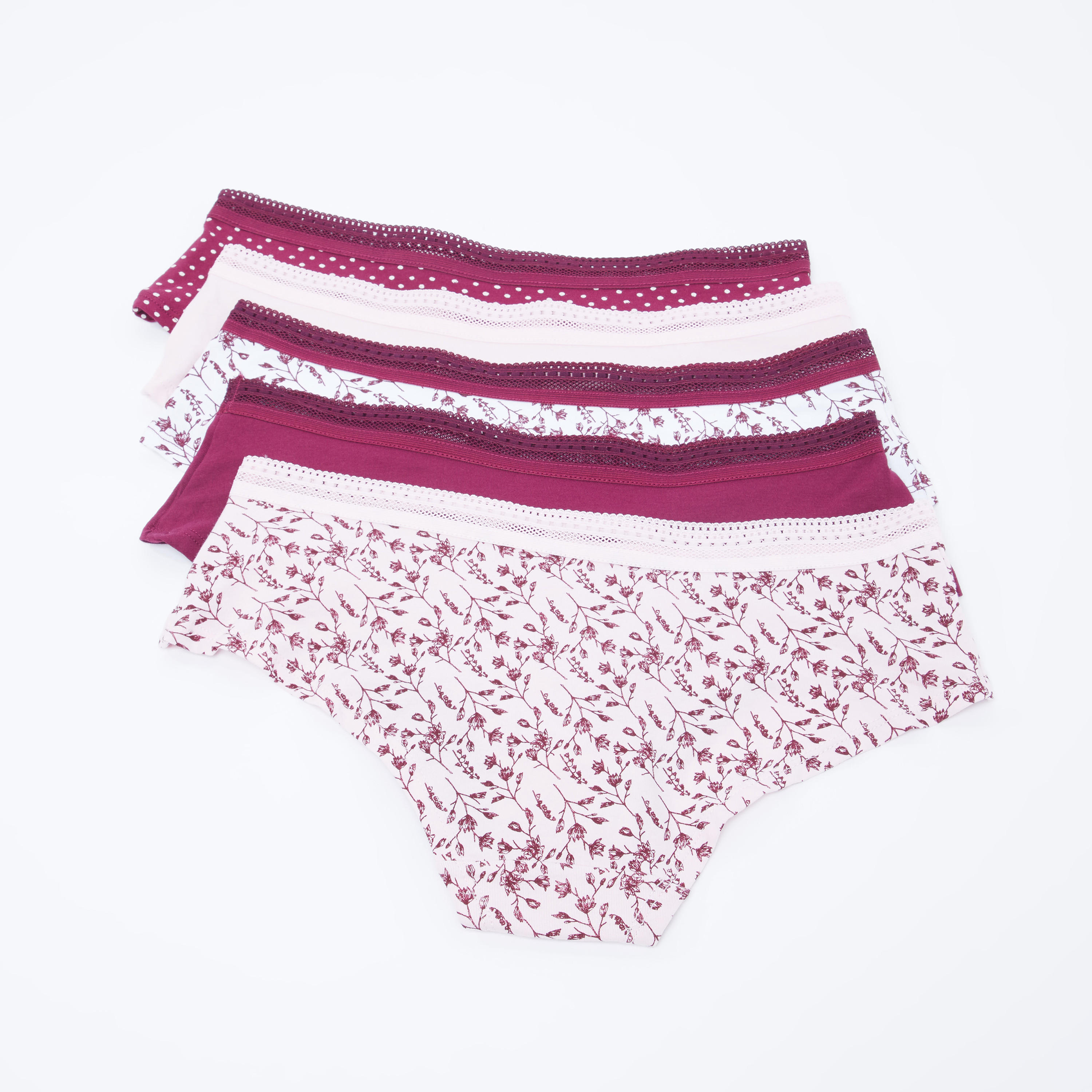 سراويل داخلية بخصر مطّاطي وطبعات- طقم من 5 قطع-women-clothing-lingerie-panties-image-2