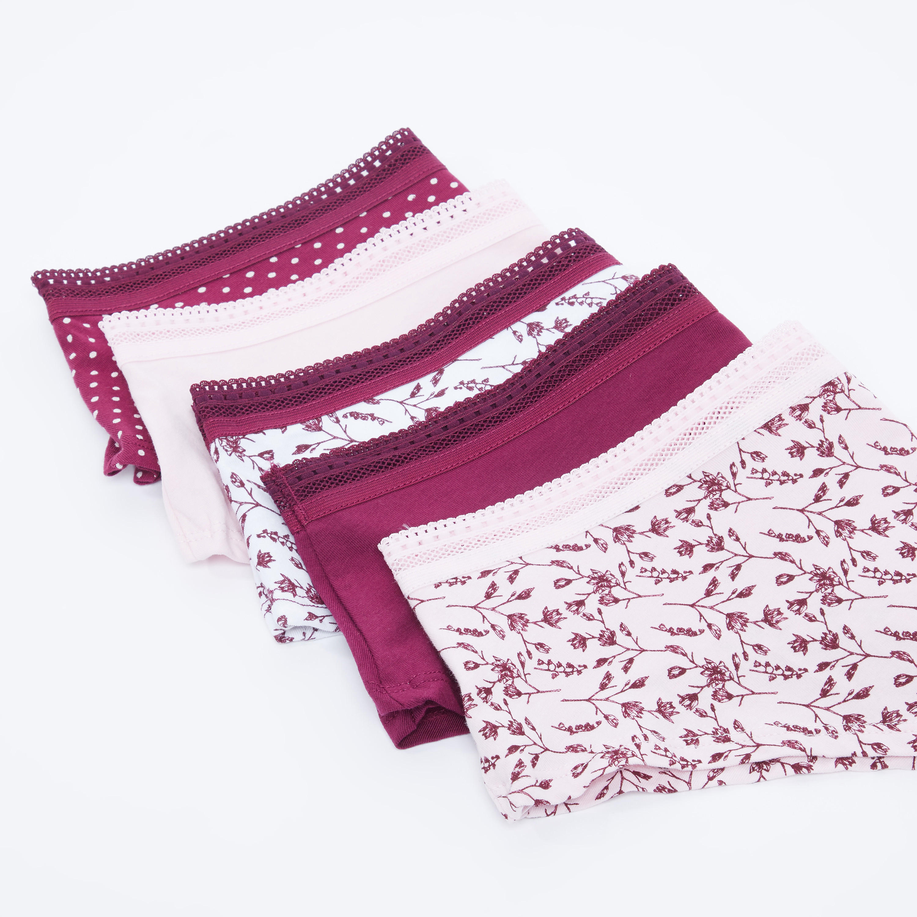 سراويل داخلية بخصر مطّاطي وطبعات- طقم من 5 قطع-women-clothing-lingerie-panties-image-3