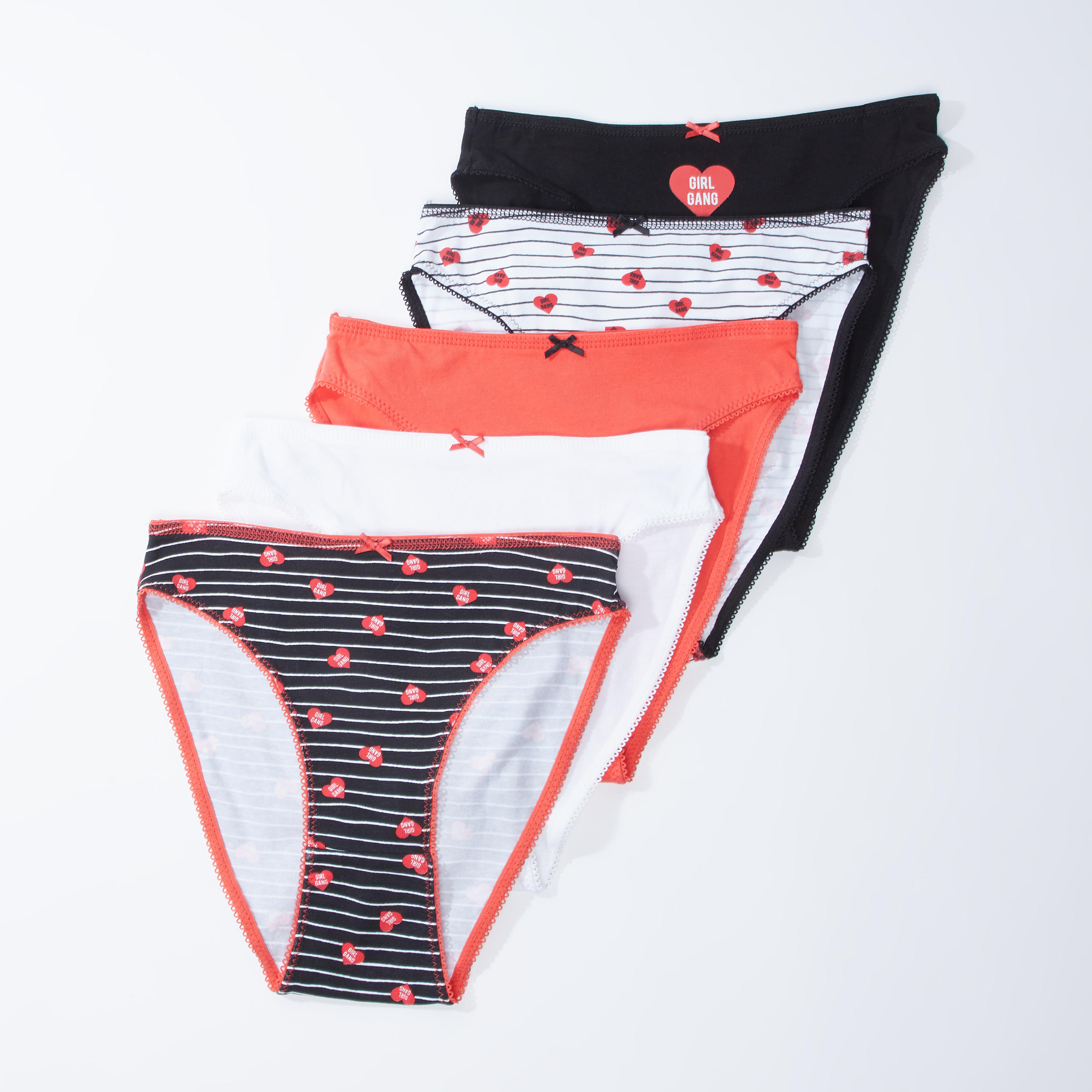سراويل داخلية متنوعة بخصر مطّاطي بألوان متنوعة- طقم من 5 قطع-women-clothing-lingerie-panties-image-1