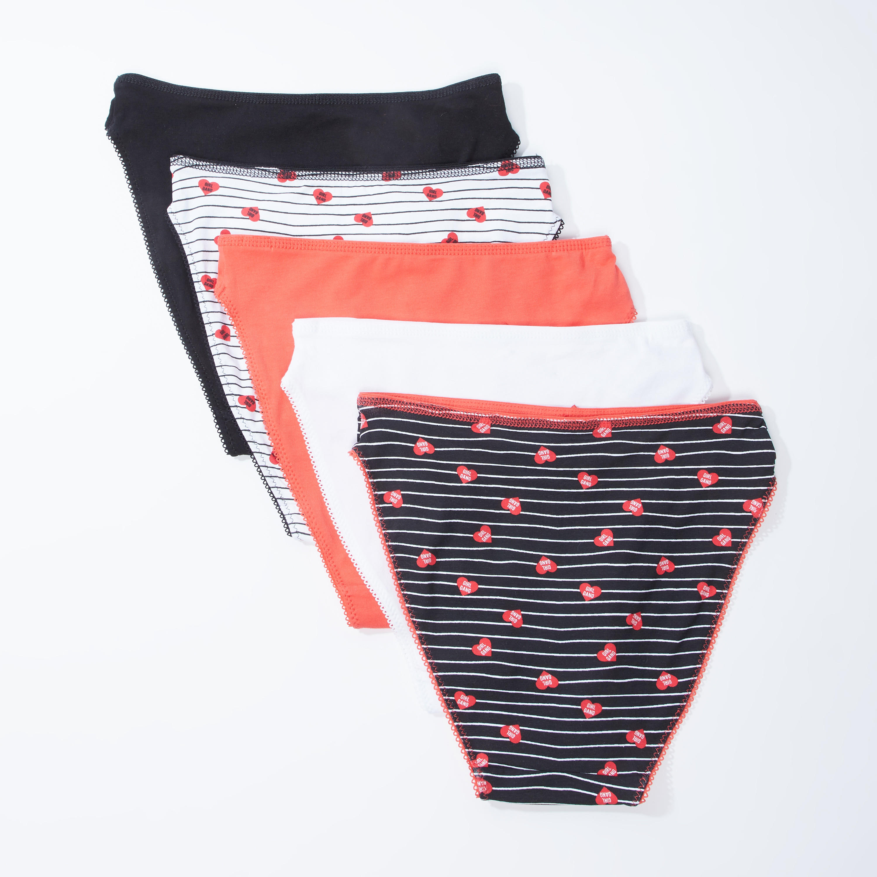 سراويل داخلية متنوعة بخصر مطّاطي بألوان متنوعة- طقم من 5 قطع-women-clothing-lingerie-panties-image-2