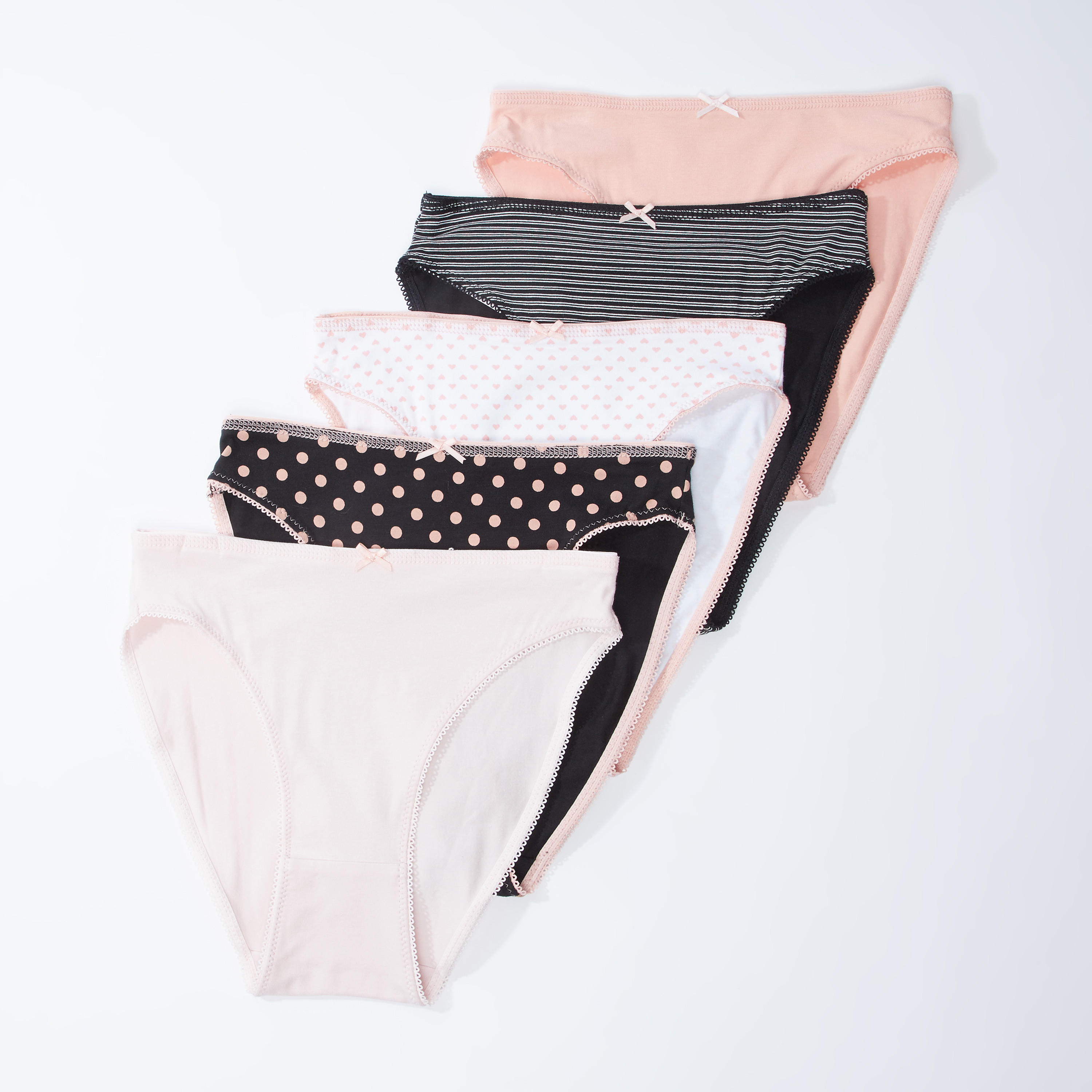 سراويل داخلية متنوعة بتفاصيل دانتيل - طقم من 5 قطع-women-clothing-lingerie-panties-image-1
