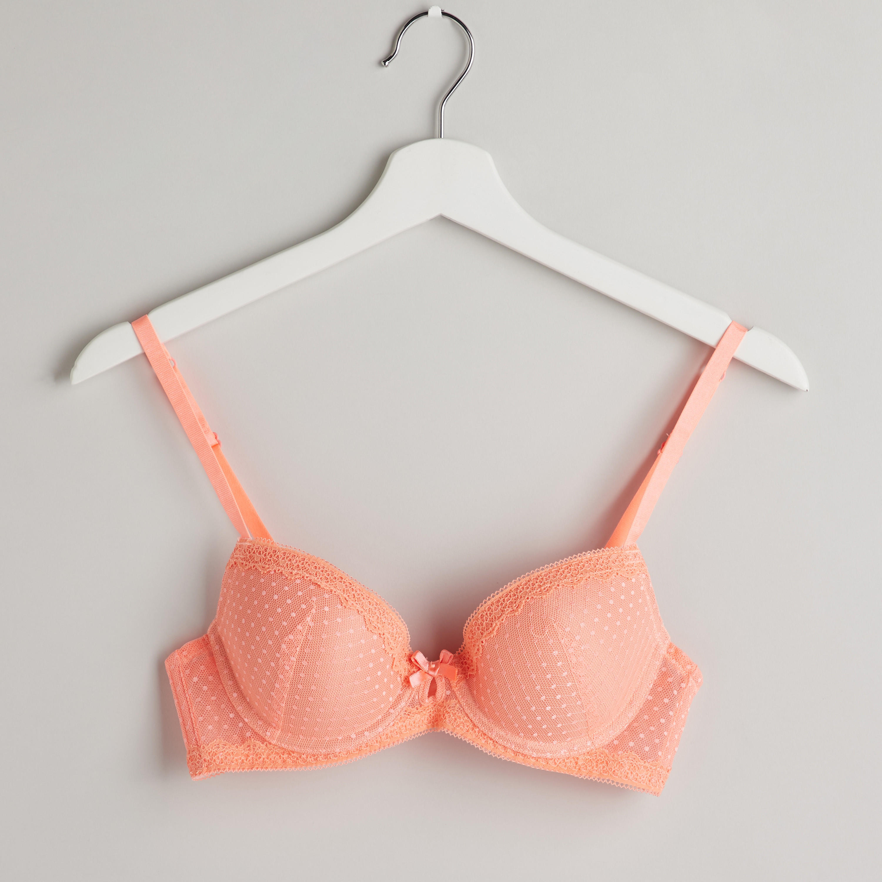 Lace Padded Bra with Hook and Eye Closure-women-clothing-lingerie-bras-image-1