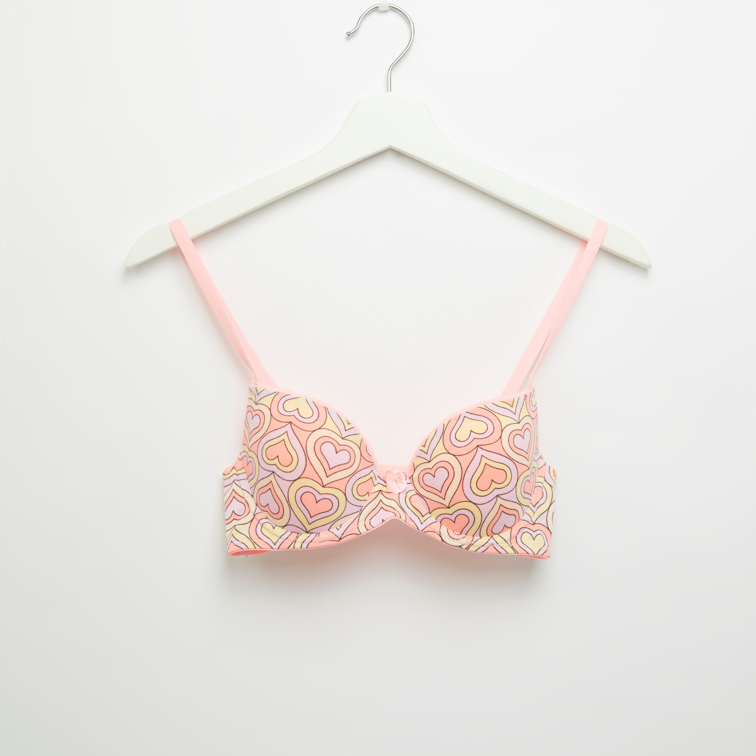 Printed Padded T-shirt Bra with Hook and Eye Closure-women-clothing-lingerie-bras-image-1