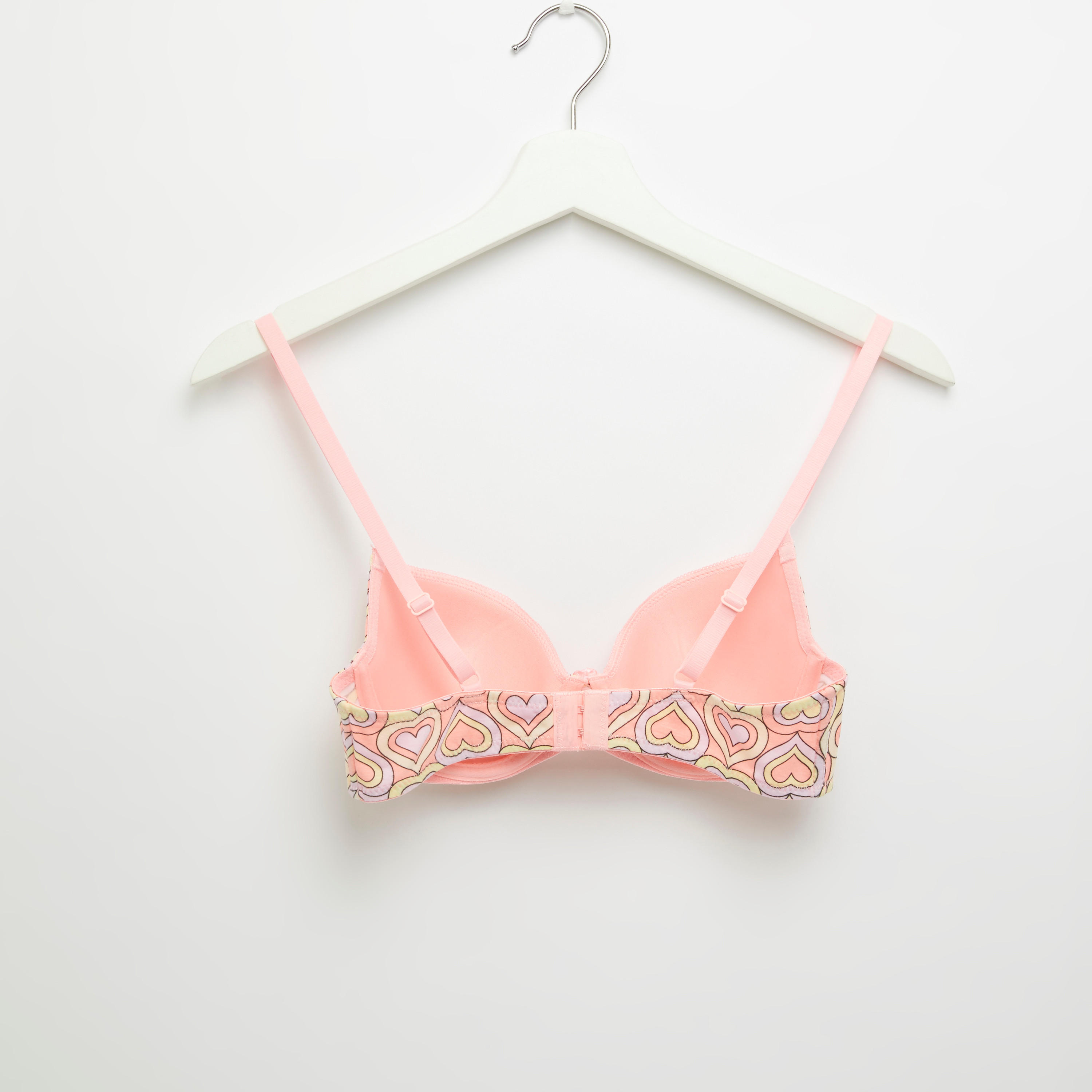 Printed Padded T-shirt Bra with Hook and Eye Closure-women-clothing-lingerie-bras-image-2