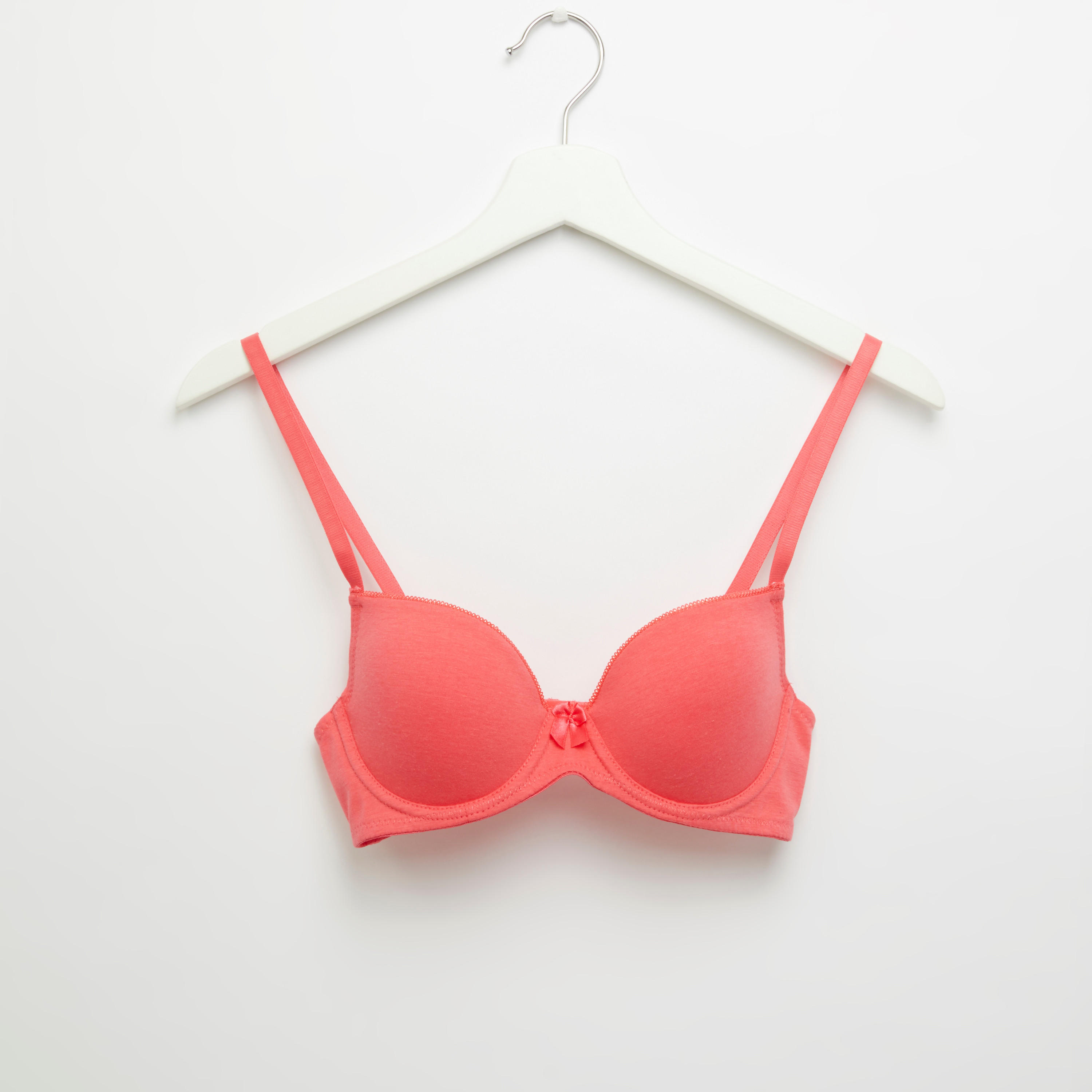 Plain Padded T-shirt Bra with Hook and Eye Closure-women-clothing-lingerie-bras-image-1