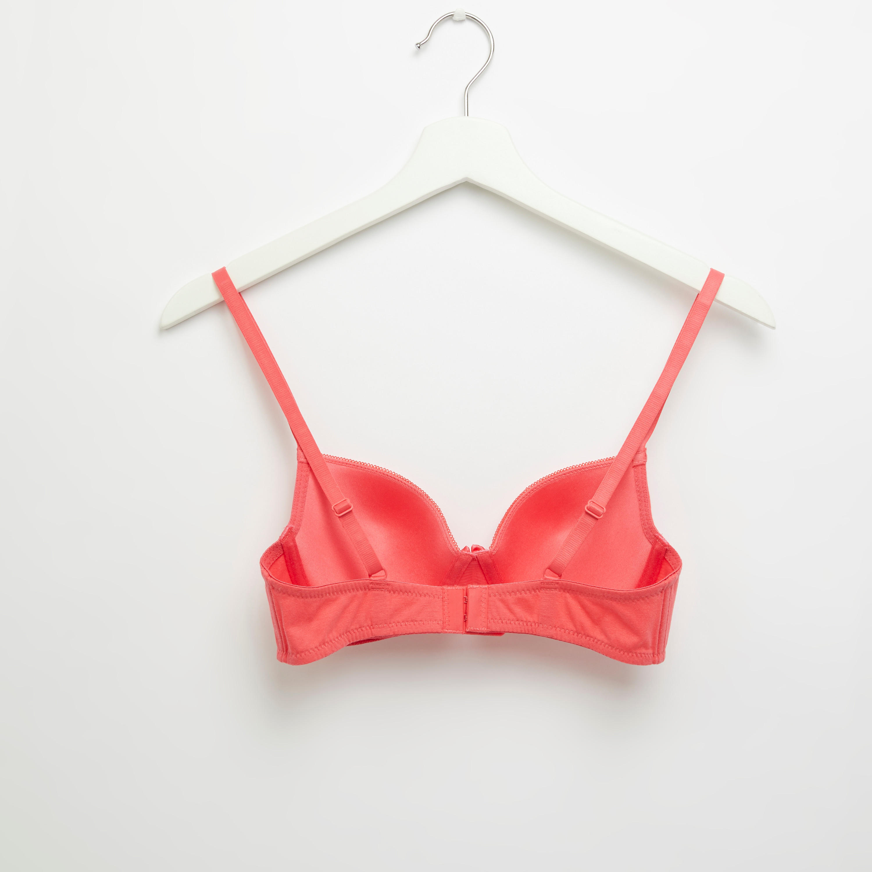 Plain Padded T-shirt Bra with Hook and Eye Closure-women-clothing-lingerie-bras-image-2
