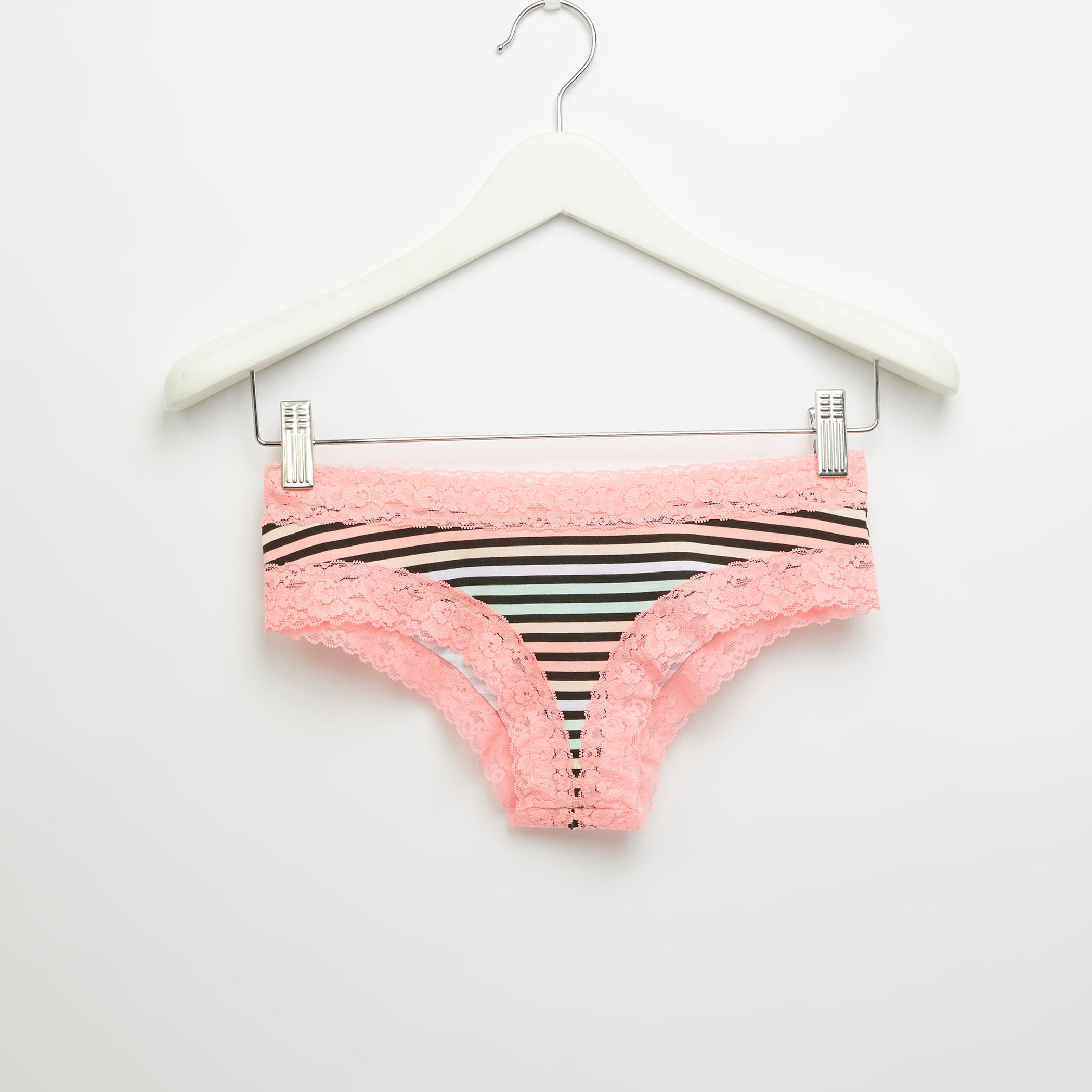 سراويل بيكيني بخصر مطّاطي وتفاصيل دانتيل-women-clothing-lingerie-panties-image-1